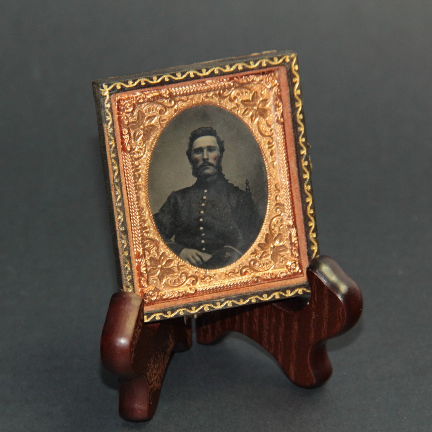 Civil War Ambrotype 9th Plate Union Officer Soldier – Rosy Cheeks