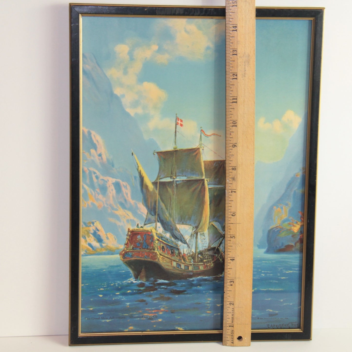 R Atkinson Fox – The Good Ship Adventure – 1926 Brown & Bigelow Print Framed🎨