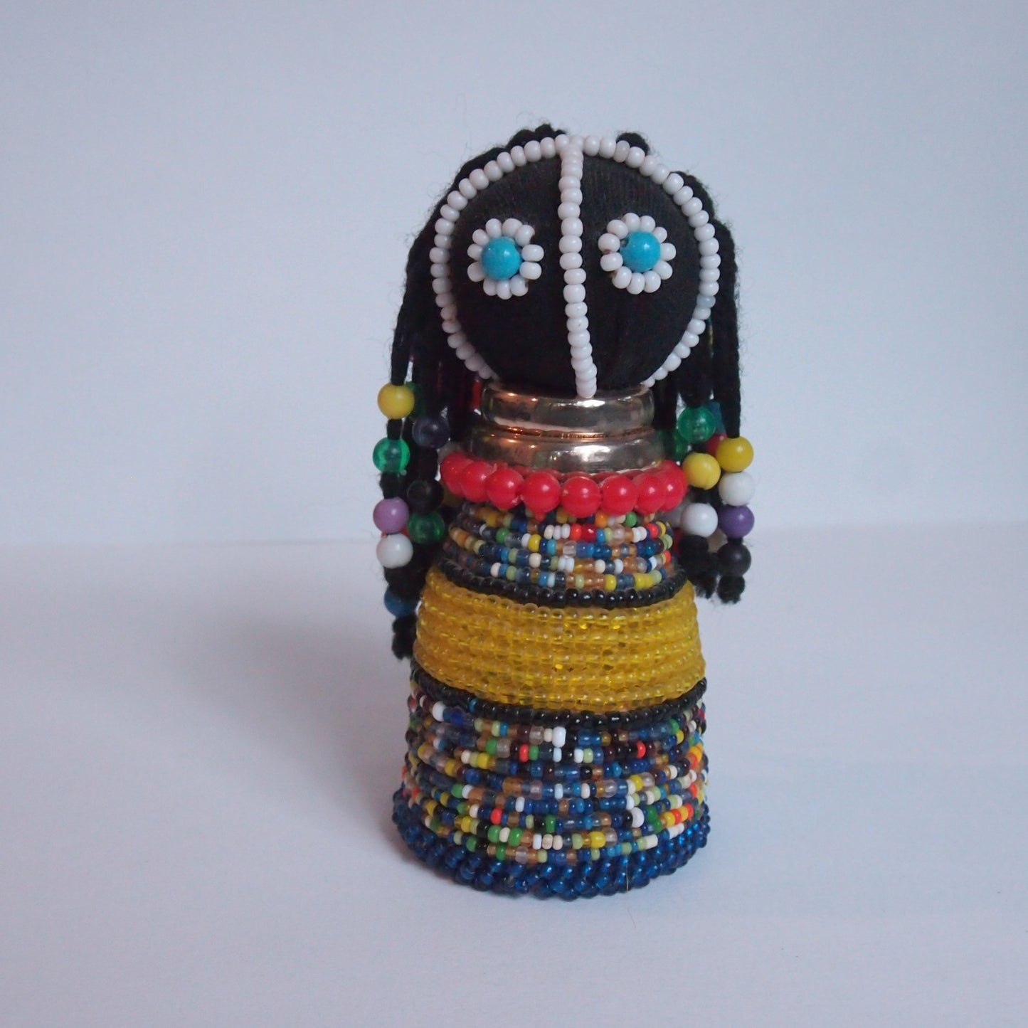 African Ndebele Beaded Fertility Doll • 4.5" Handmade Tribal