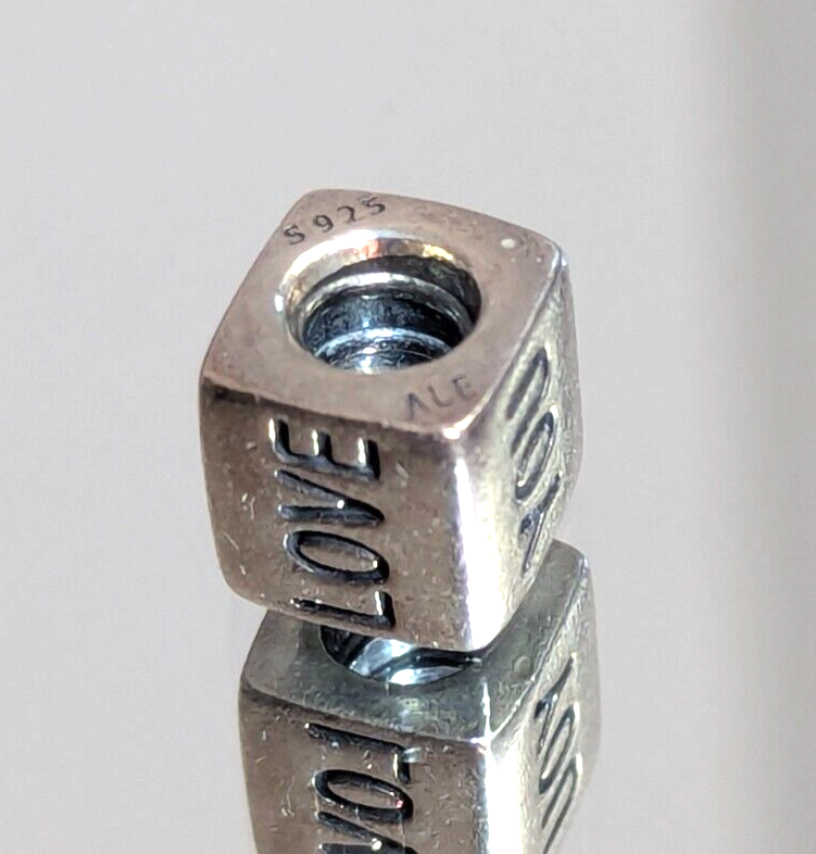 Authentic Pandora Retired Sterling Silver & 14K I Love You Heart Charm 790200 ๐