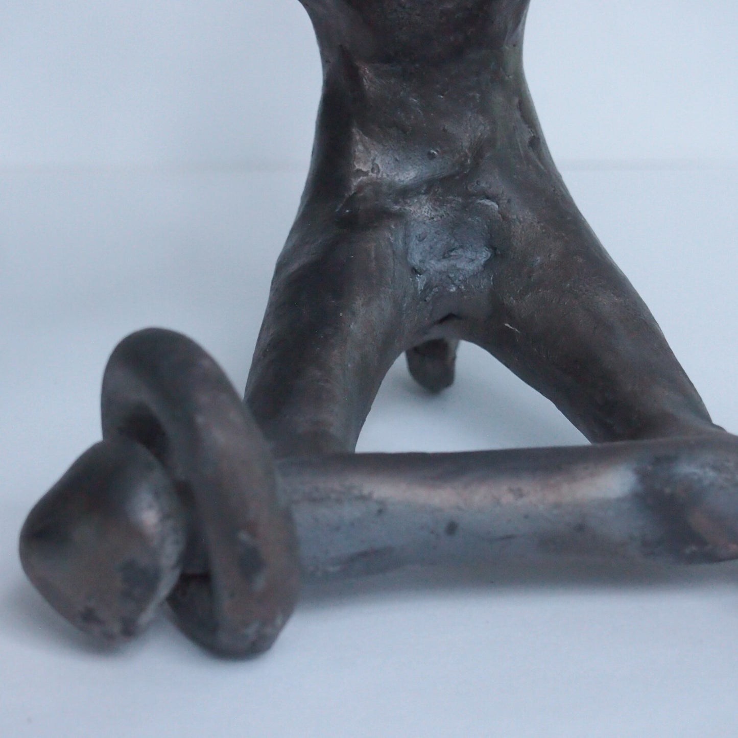 Vintage Black Terracotta Wheeled Horse Toy Open Fire Pottery Bangladesh 6”