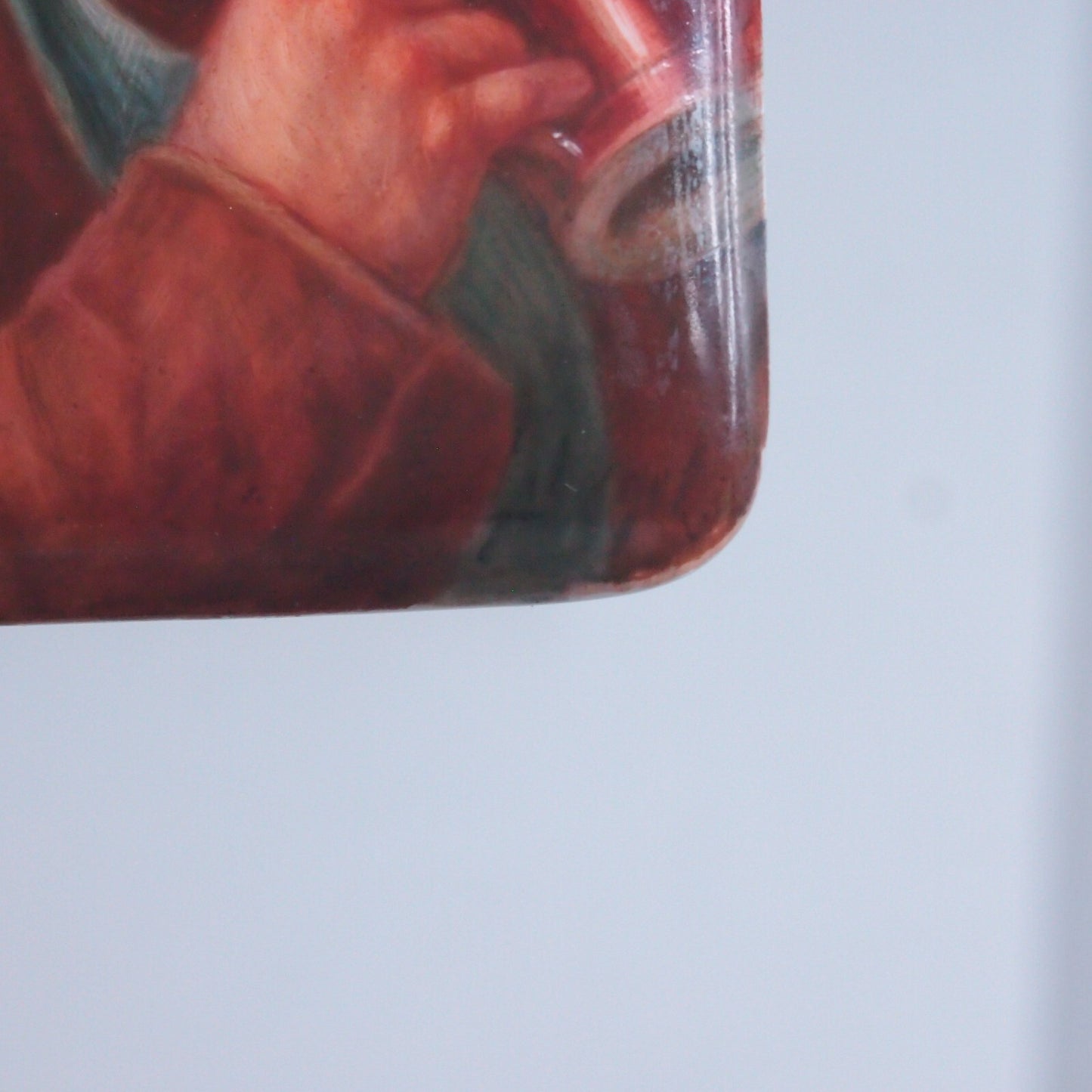 Hand Painted German Porcelain Miniature Portrait After Grutzner Gilt Gold Frame