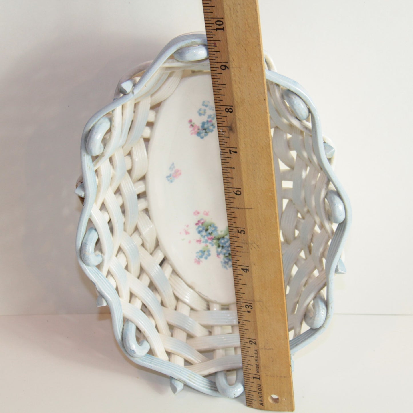 Antique Porcelain Openwork Bread & Pastries "Wicker Basket" Max Roesler Germany