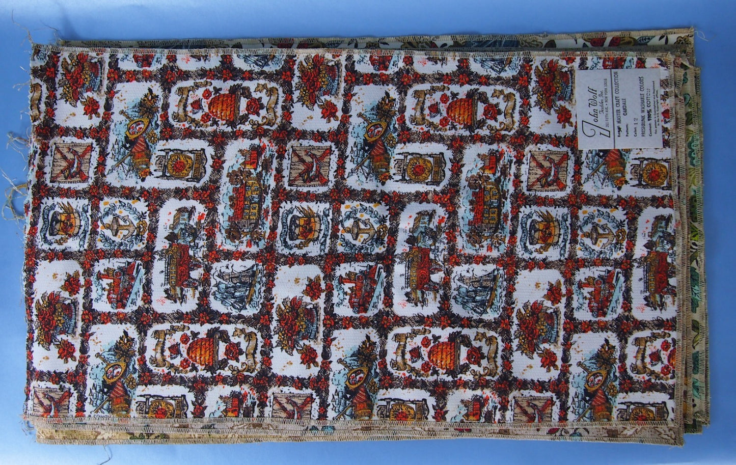 Vintage John Wolf Textiles 100% Cotton Swatch 24"