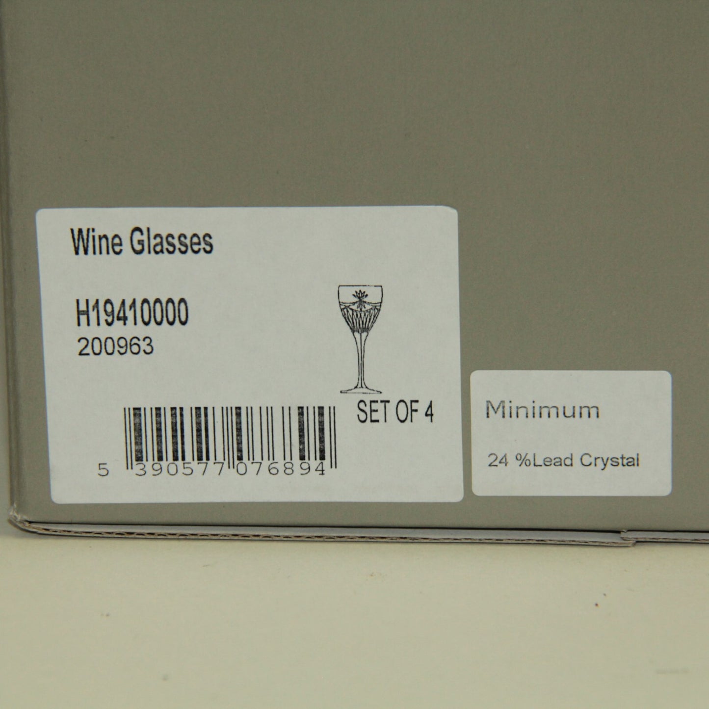 Tipperary Crystal Wine Stems – Set of 4, 24% Lead Crystal Made in Ireland NEW
