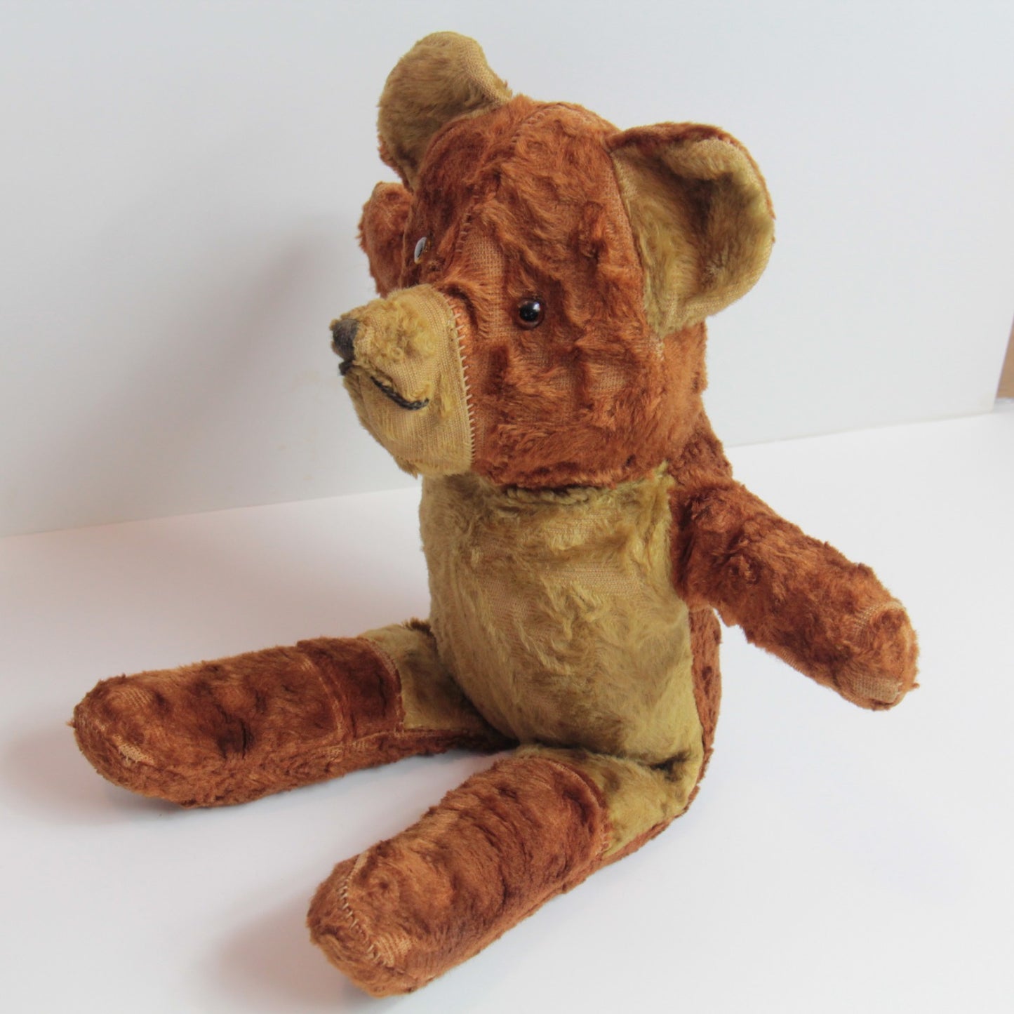 Antique 16β³ Mohair Teddy Bear β Hand-Stitched - Not Jointed π§Έ German?
