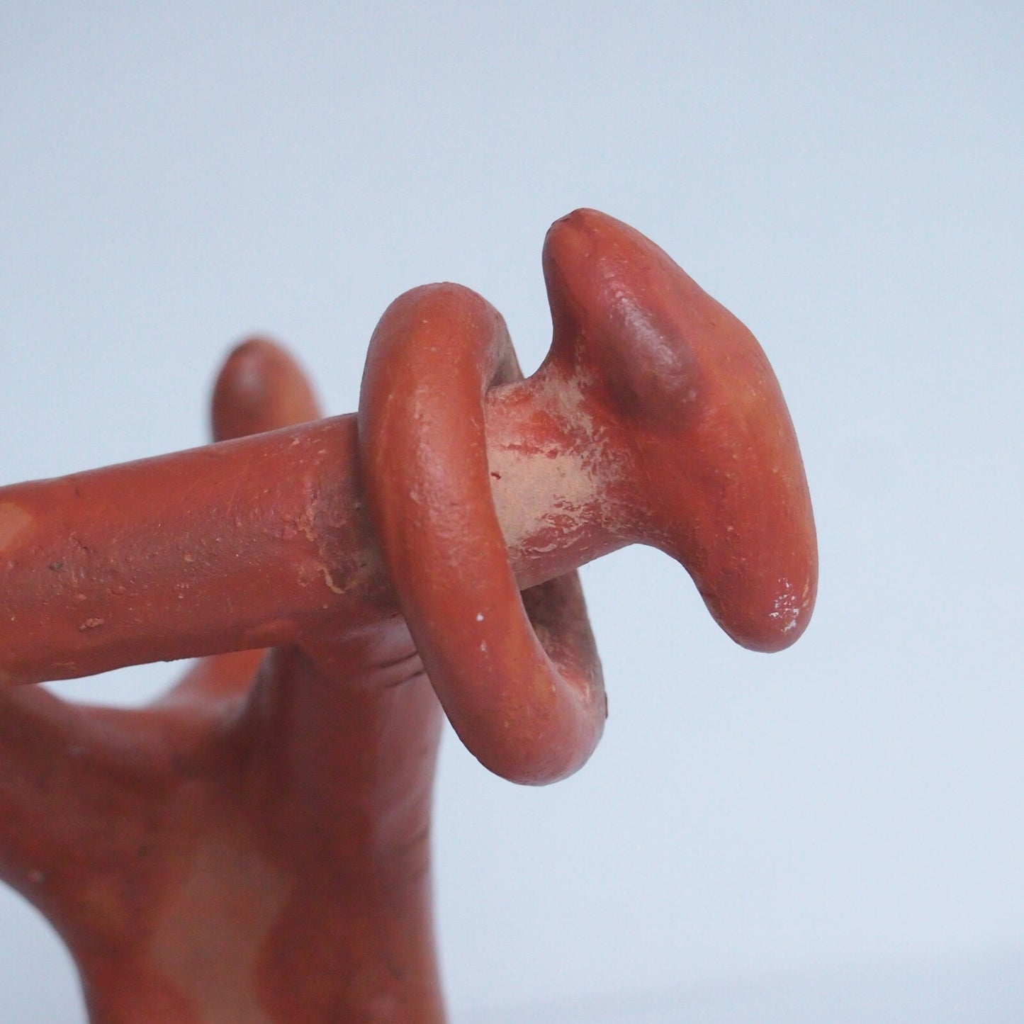 Vintage Terracotta Wheeled Horse Toy Handmade Open Fire Pottery Bangladesh