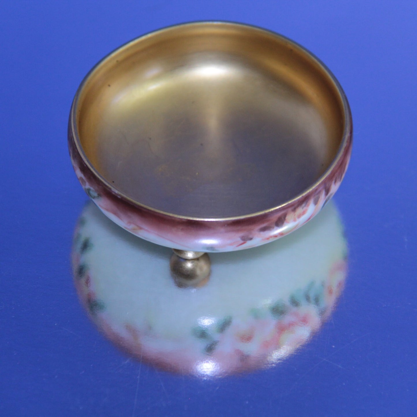 Antique T&V Limoges France Hand-Painted Floral & Gold Footed Bowl ✨
