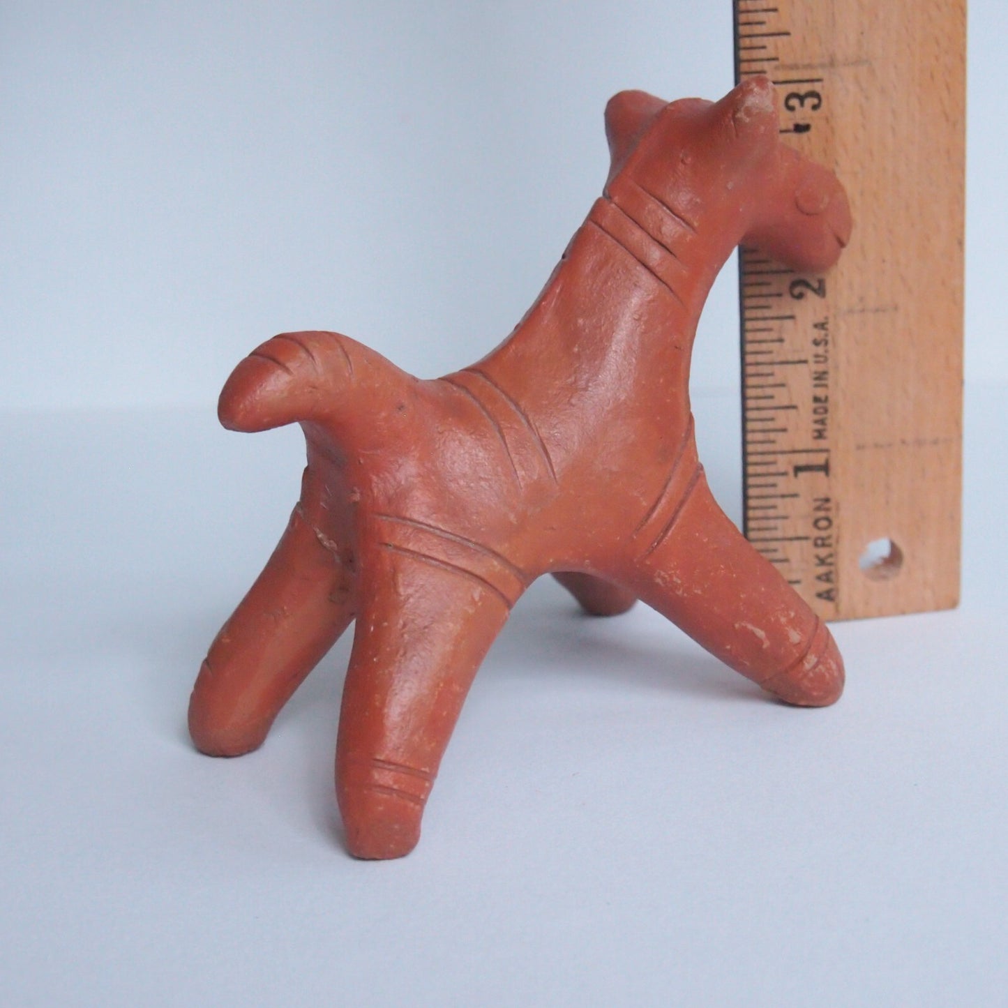 Vintage Terracotta Wheeled Horse Toy Handmade Open Fire Pottery Bangladesh
