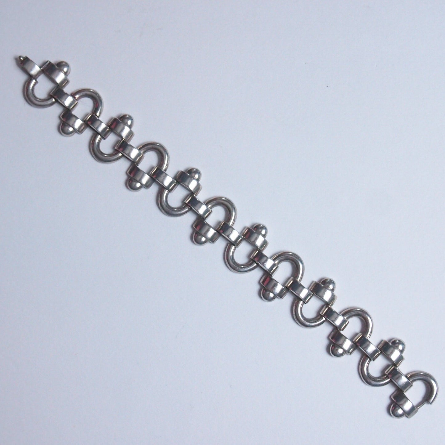 33.4g 7" Silver Link Chunky Bracelet - Euro MCM Modernist - 835 not 925