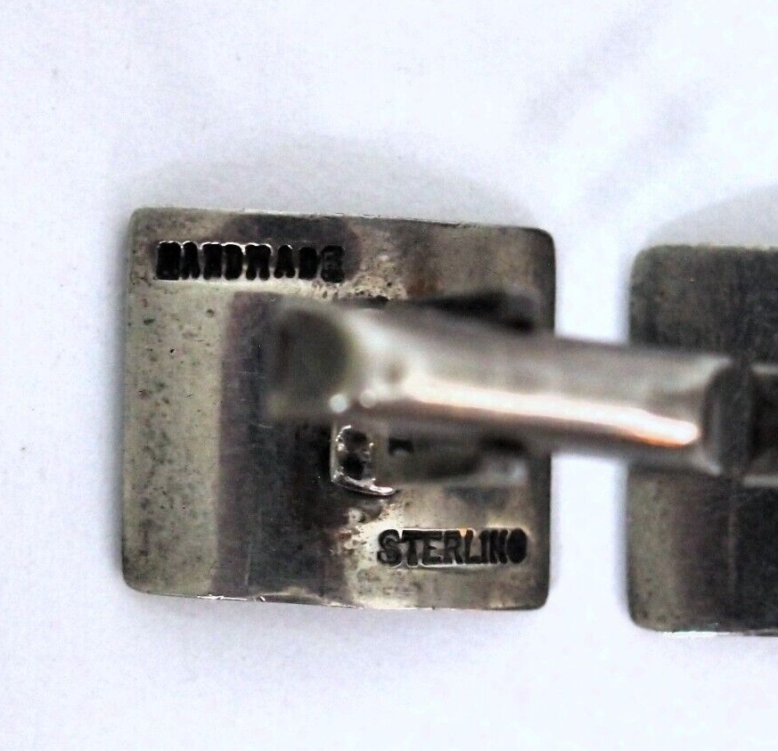 Vintage Modernist Cufflinks – Handmade Sterling Silver .925 – MCM Design