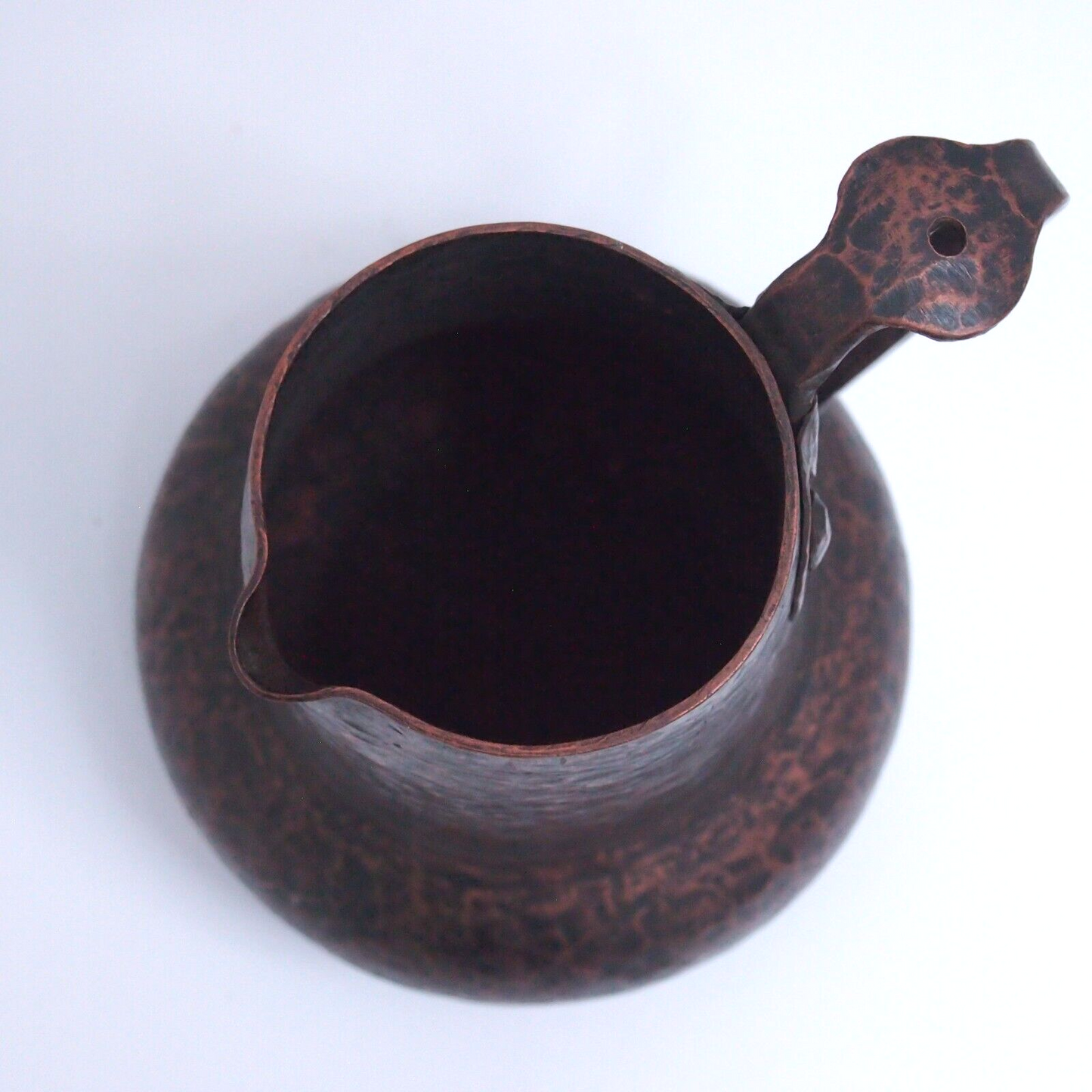 6" Hand Hammered Copper Pitcher – Handmade Water Jug with Thick Walls – 1lb 3oz