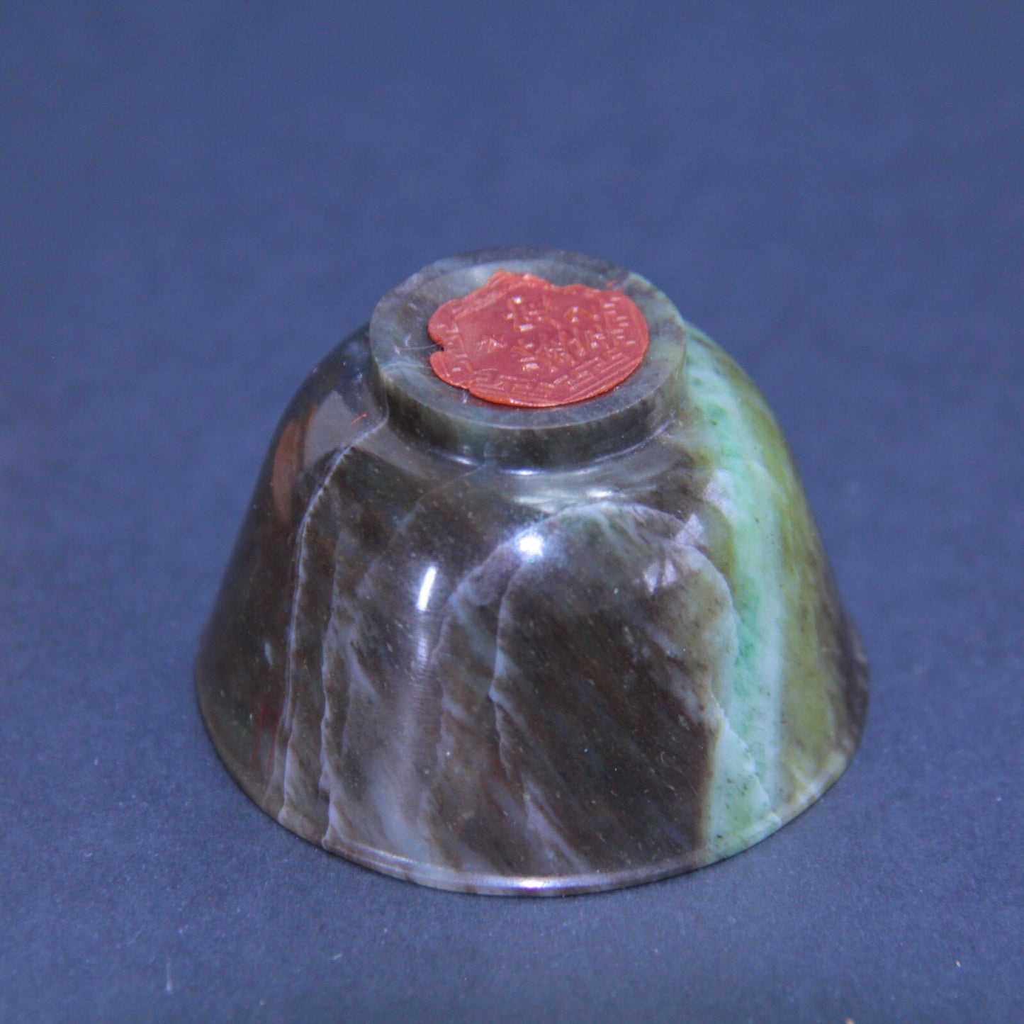 Carved Natural Jade Bowl & Stand | 49mm x 30mm | Beijing Export Wax Seal 🧧
