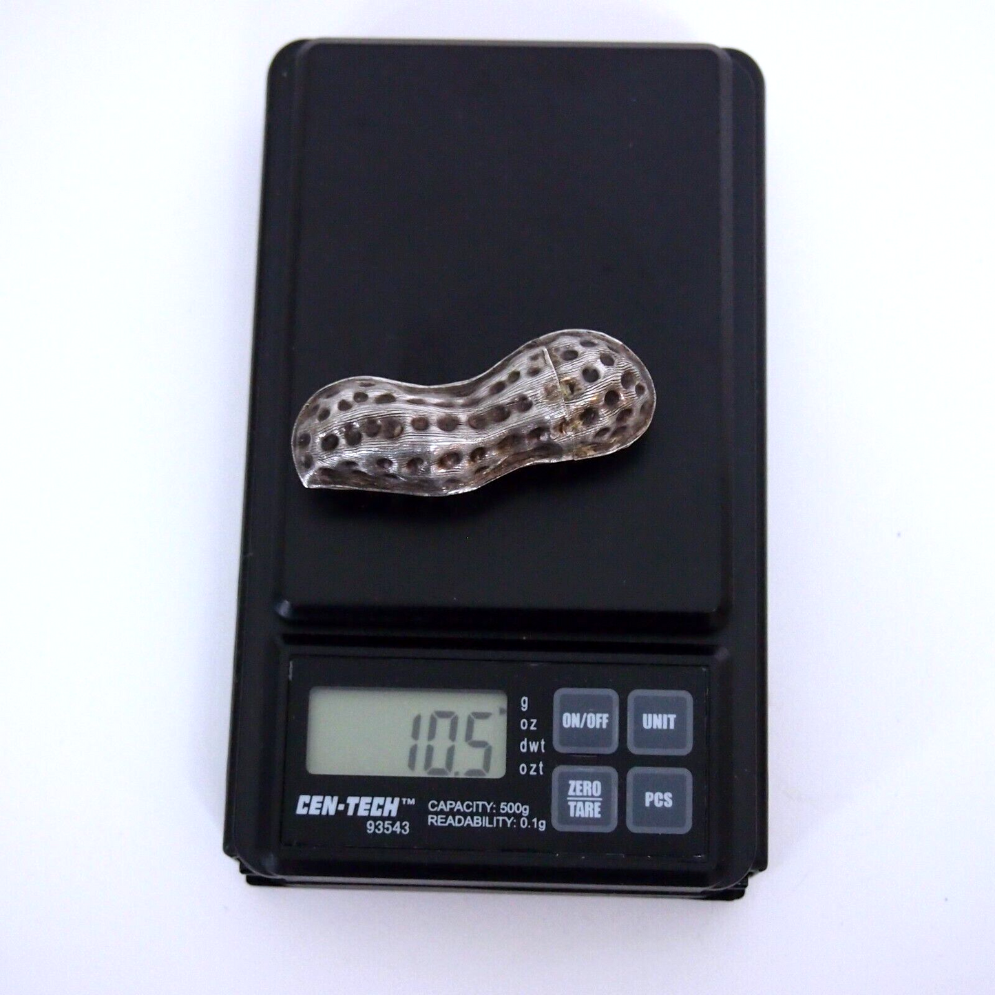 Sterling Silver Peanut Pill Box β Taxco Mexico .925 β MAL β 8 Mark - 2" Long