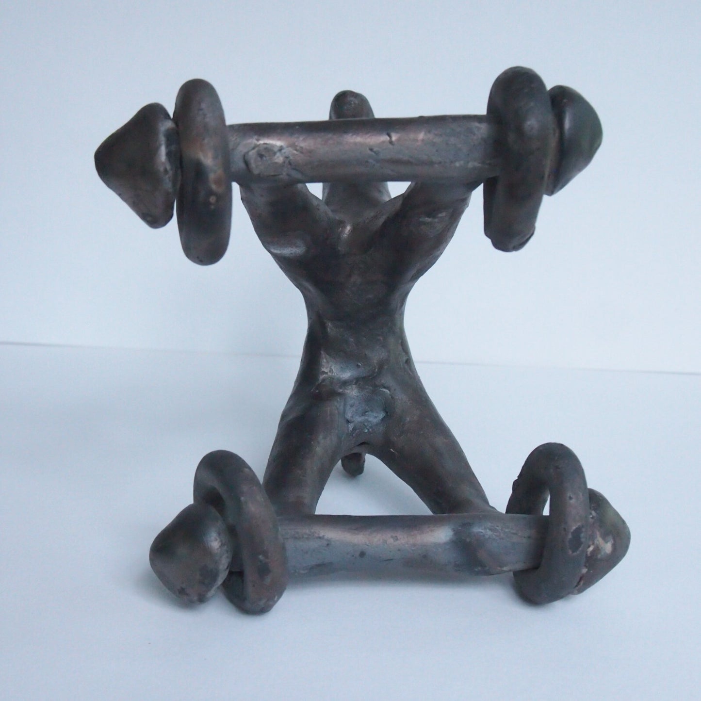 Vintage Black Terracotta Wheeled Horse Toy Open Fire Pottery Bangladesh 6”