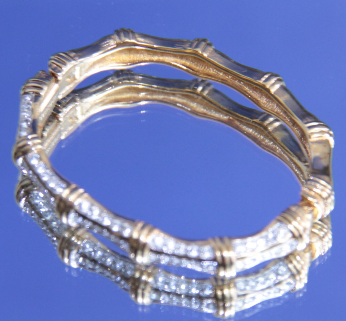 Swarovski Signed Gold Tone Hinged Bangle Bracelet