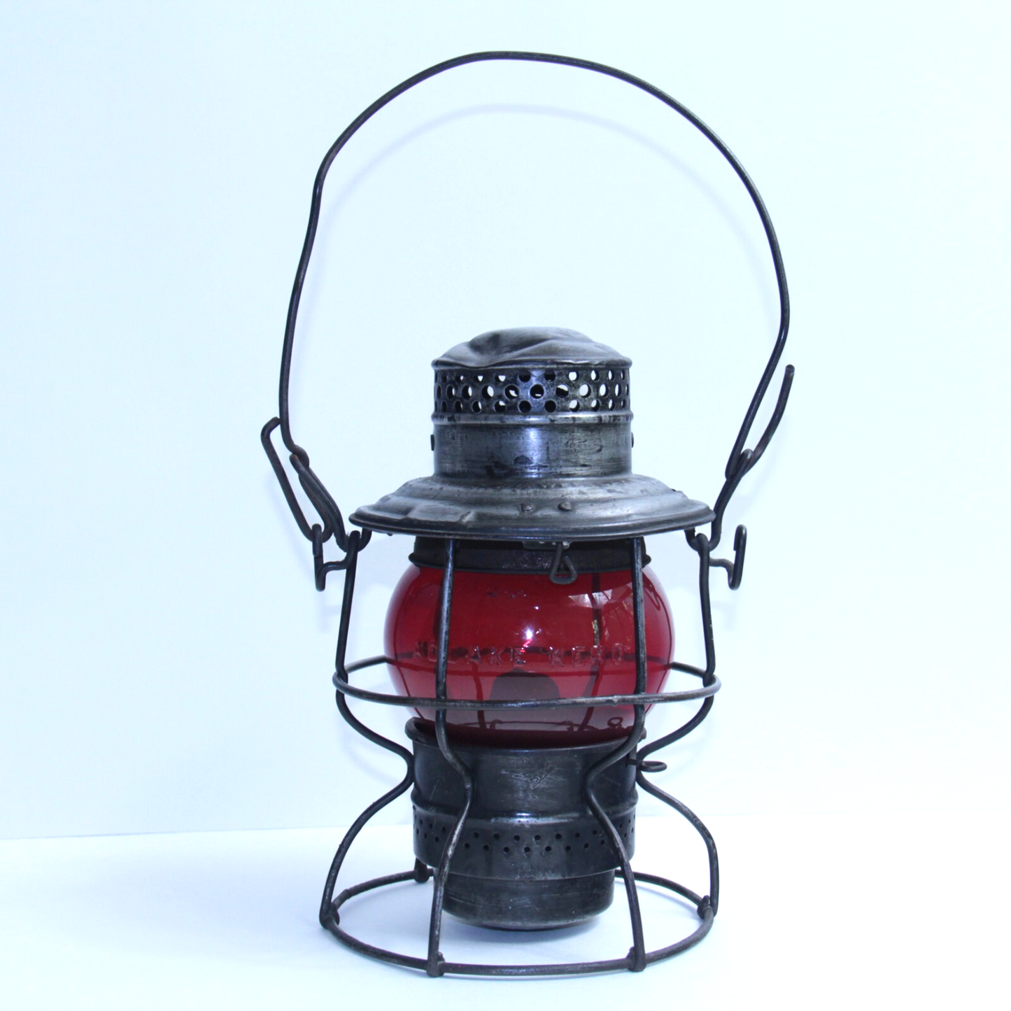 Adlake Illinois Central Railroad Lantern ICRR Corning Red Globe π₯