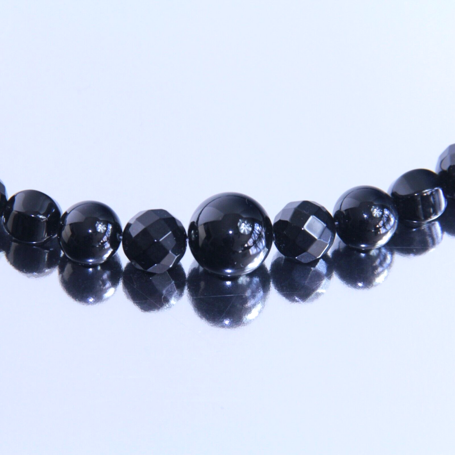Jay King Sterling Silver Black Agate Bead Necklace 31" DTR Desert Rose Trading