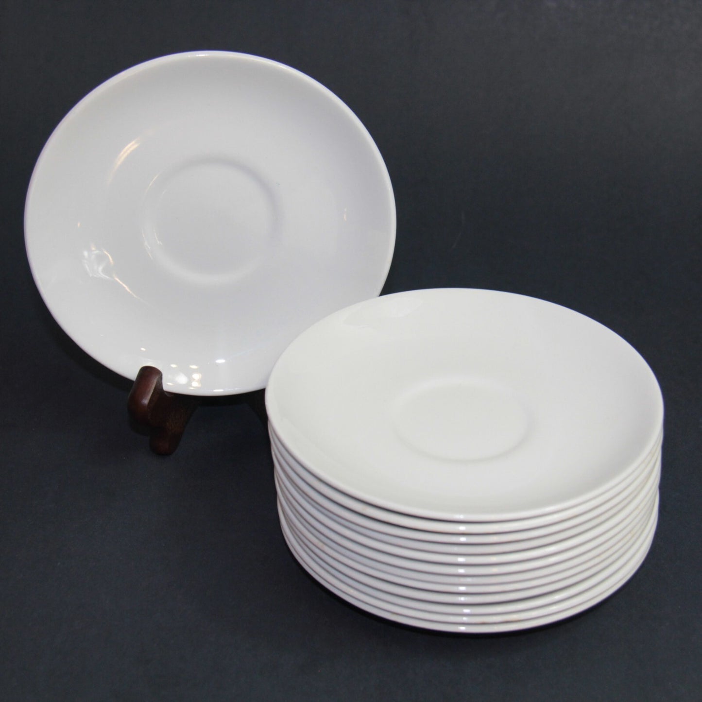 Johnson Bros Snowhite 5.75" Saucer Plate Mid Century Ironstone England Set 12+1