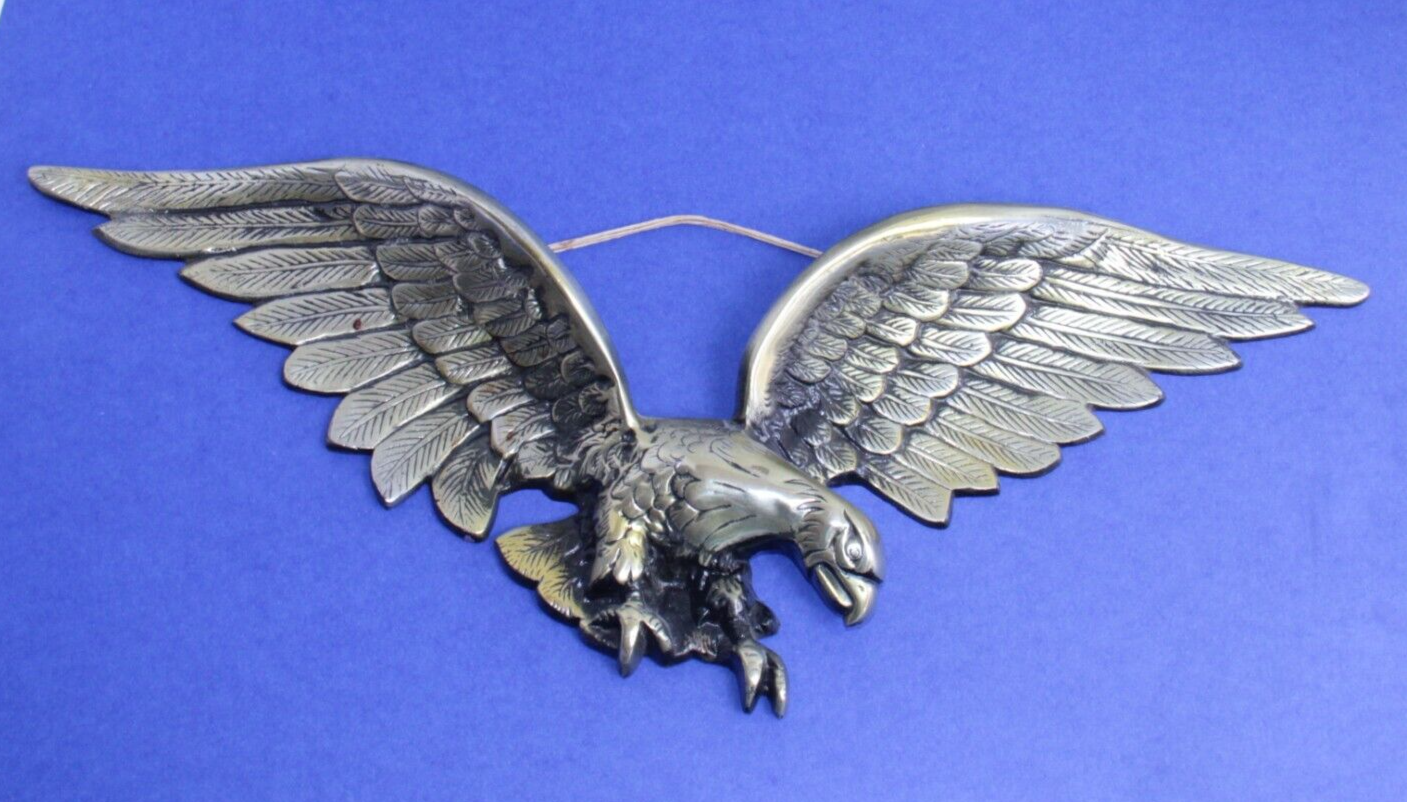 Vintage Cast Iron Metal Eagle Wall Plaque β 25" Brass-Coated β Made in Japan π¦