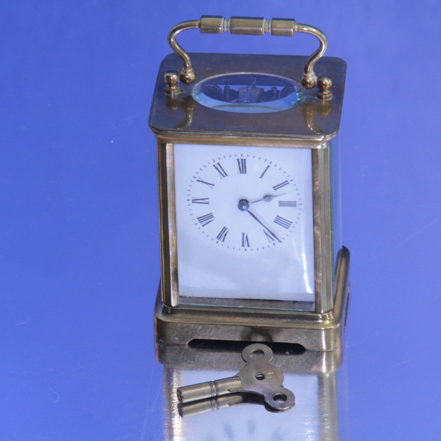 19th Century Brass & Bevel Glass Corniche Cased Carriage Clock β Excellent
