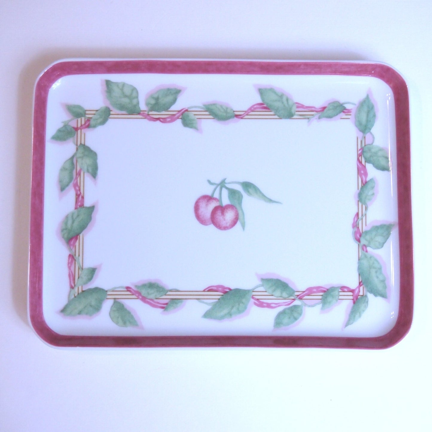 8" Bernardaud Limoges "Garance" Peach Porcelain Tray - France ✨