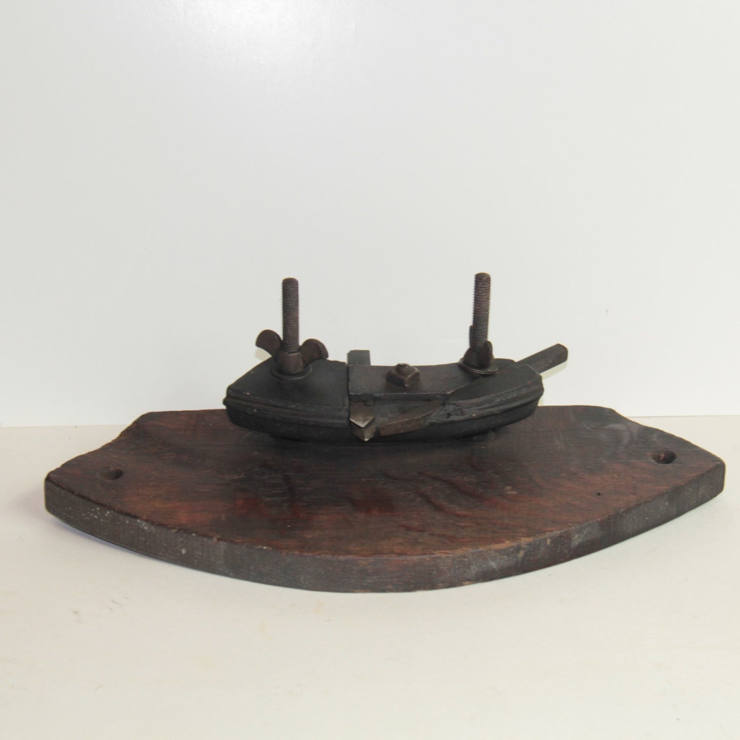 Vintage Cooper’s Croze Plane – Barrel Maker’s Tool – Tiger Oak Wood – 15"