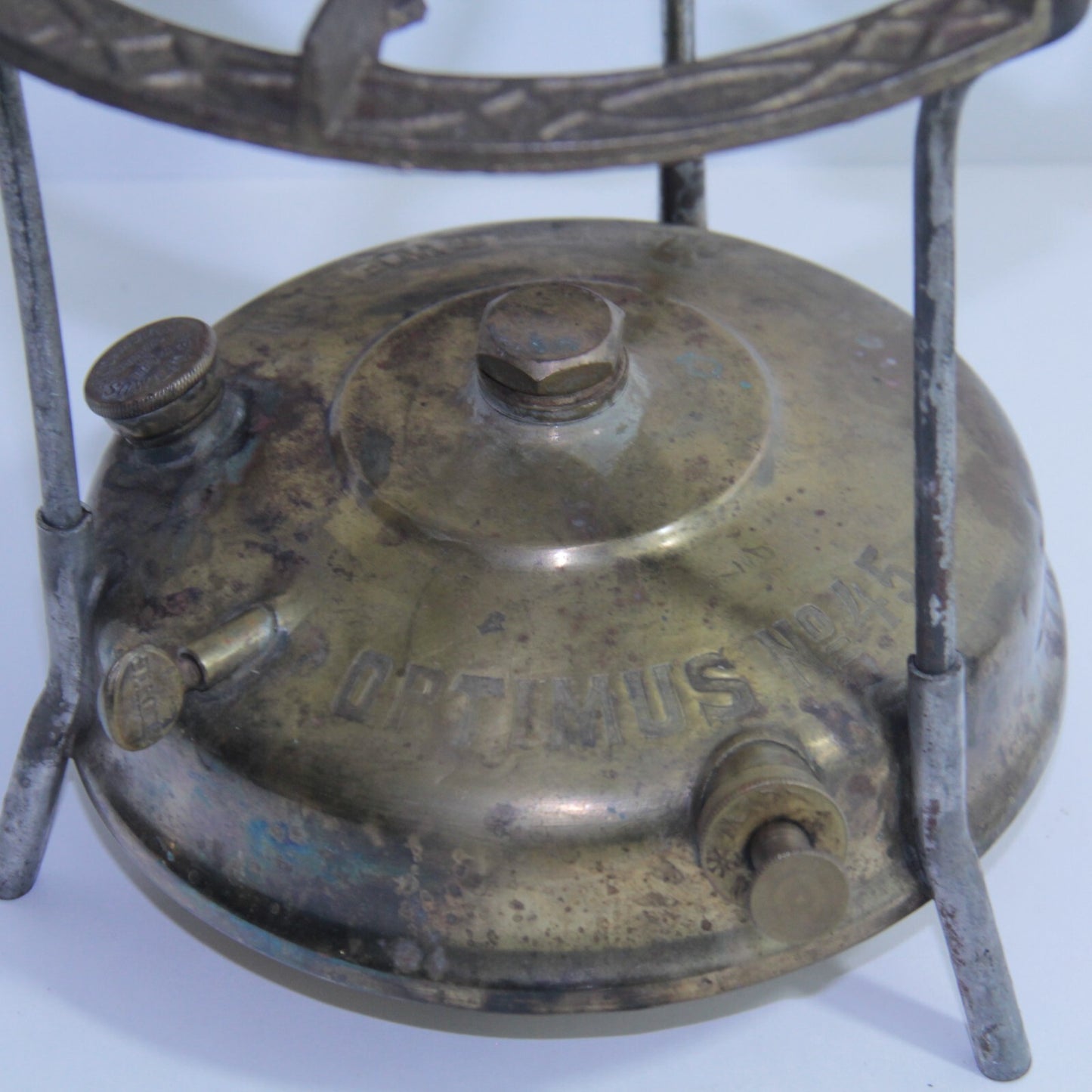 Vintage AB Optimus No.45 Brass Camp Cook Stove Stockholm Sweden Ornate Grate ๐ฅ
