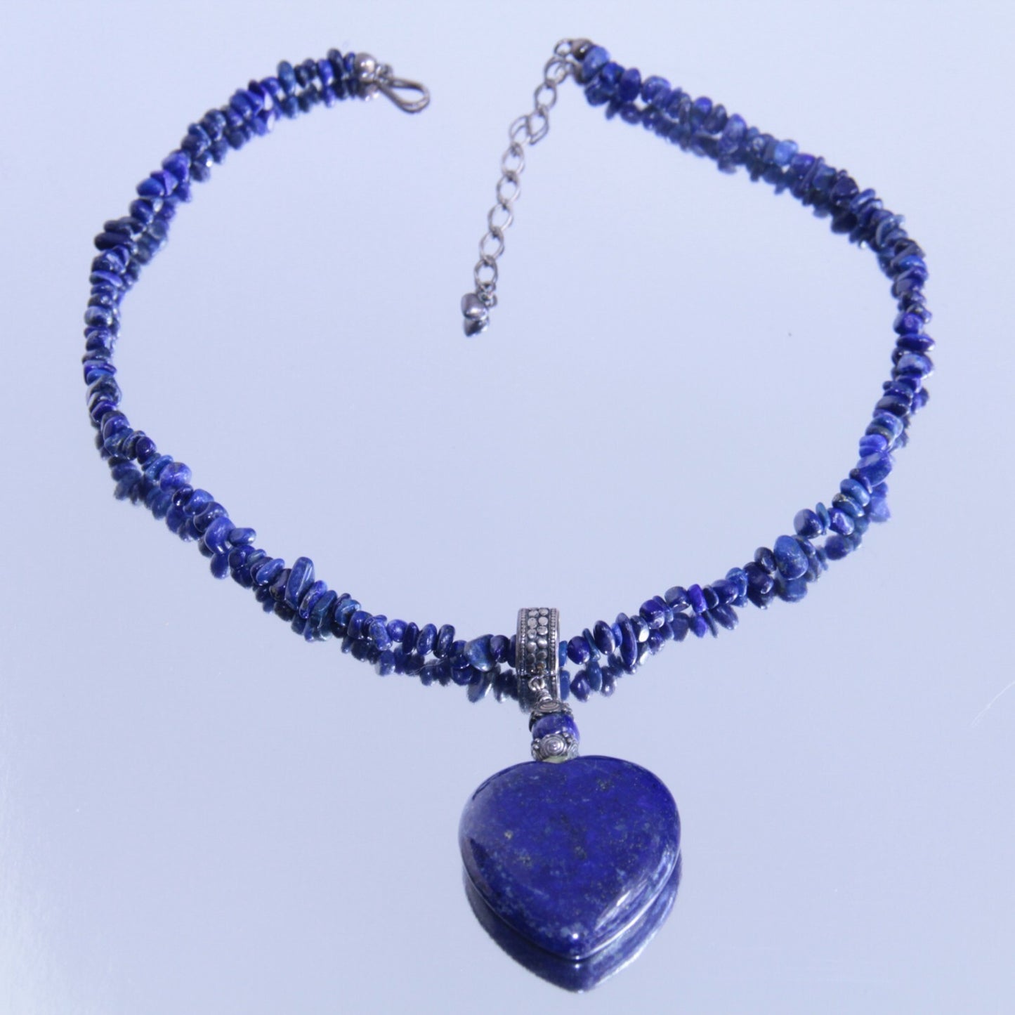 Jay King Sterling Silver Lapis Lazuli Heart Necklace 18"-20" Desert Rose Trading