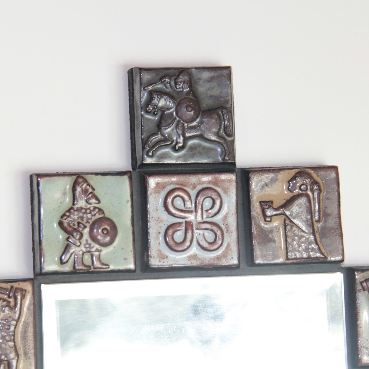 Thyssen Keramik Denmark Zodiac Themed Tile Mirror 21.5"x 14" Sconce Candleholder