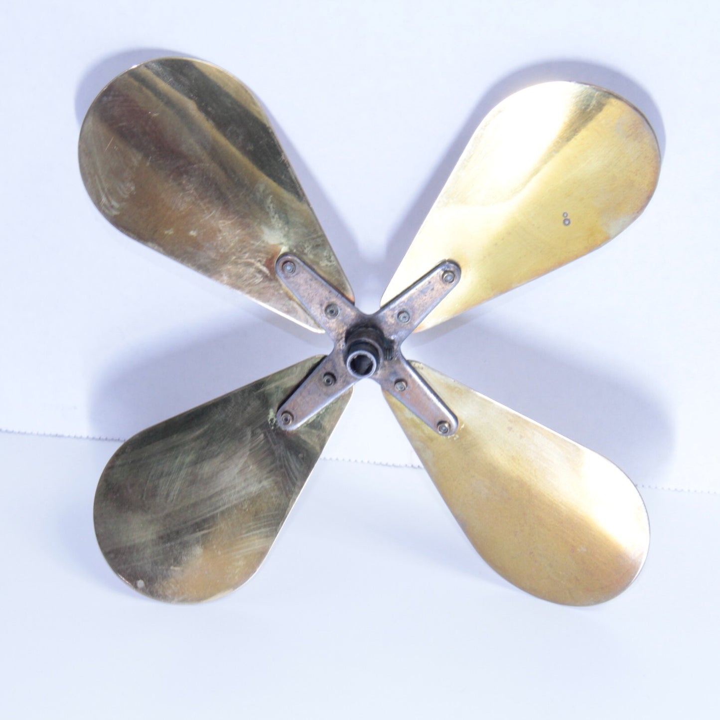 Antique 9” Emerson Fan Blade – Parker Brass, 6.3mm ID Hub, Vintage Industrial
