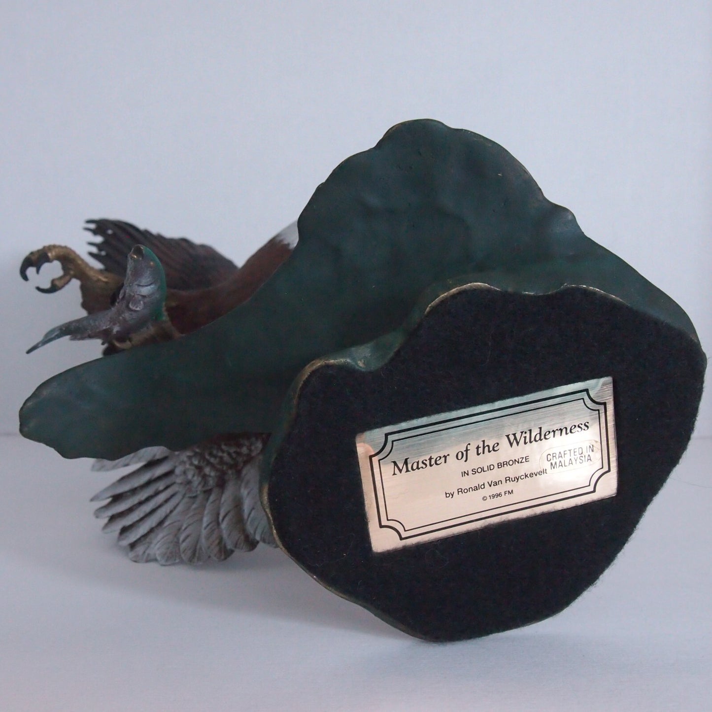 Franklin Mint Bronze Eagle Sculpture – “Master of the Wilderness” by Ruyckevelt