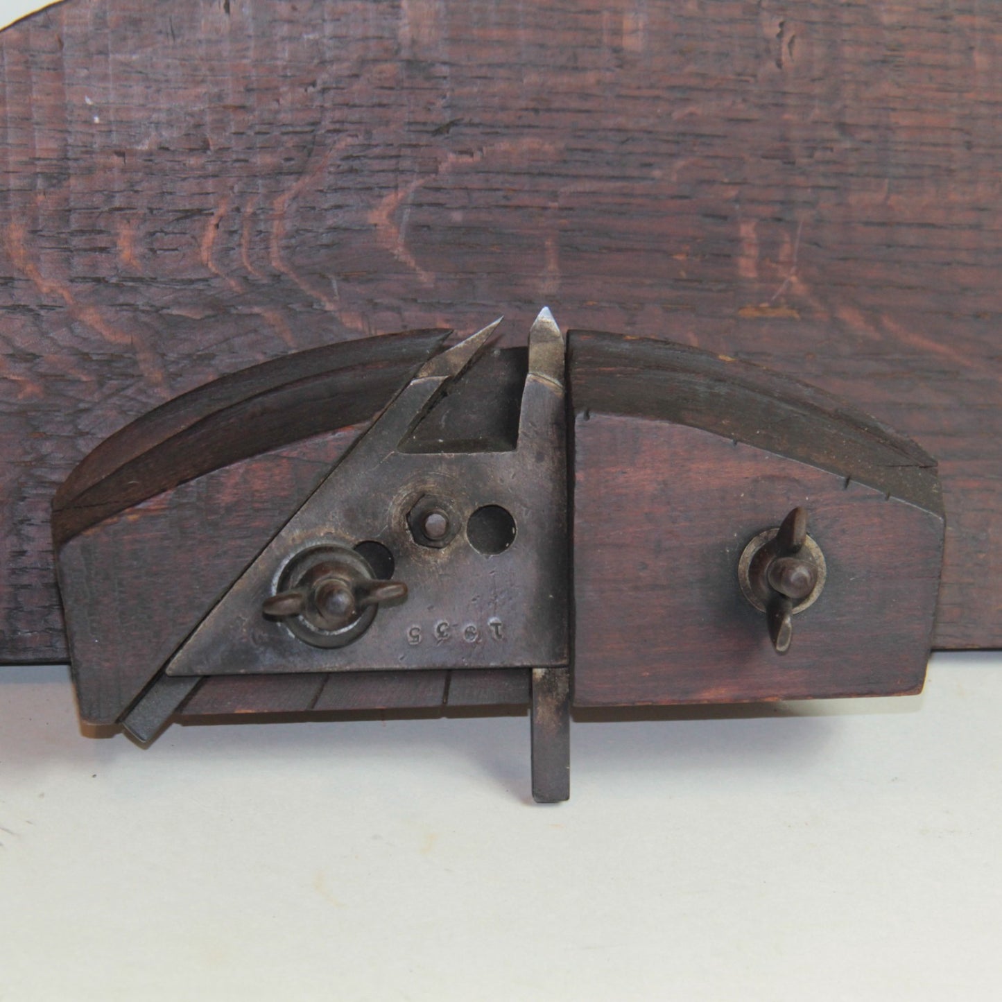 Vintage Cooper’s Croze Plane – Barrel Maker’s Tool Tiger Oak Wood – 15.5"