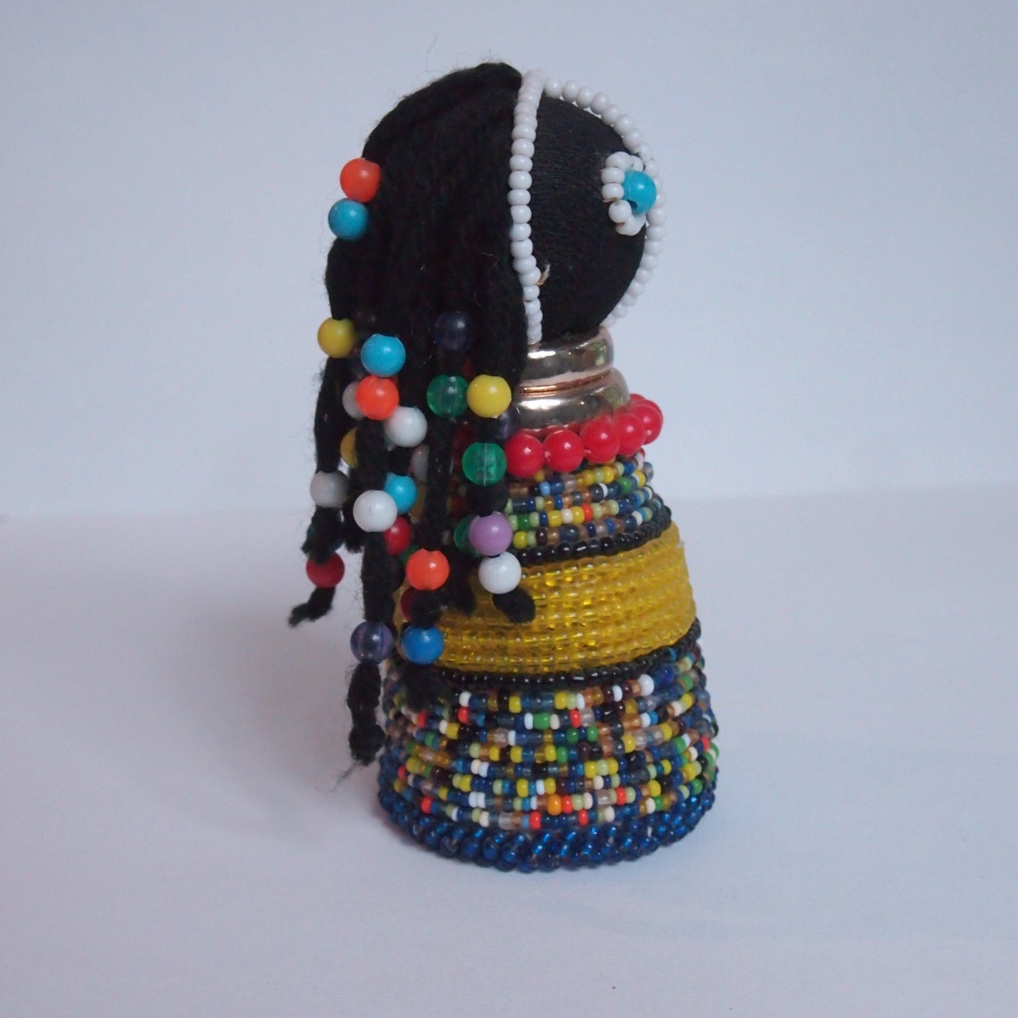 African Ndebele Beaded Fertility Doll • 4.5" Handmade Tribal