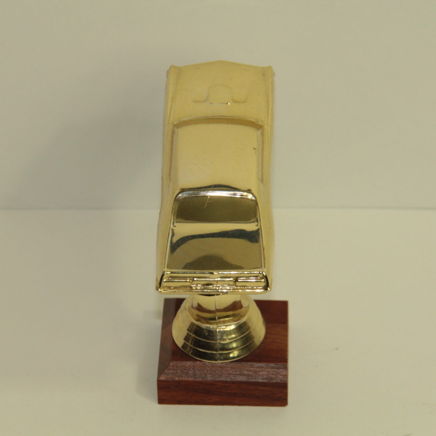 Vintage 1970's Muscle Stock Car Trophy Topper ā 4.5" Tall ā Gold on Wood Base