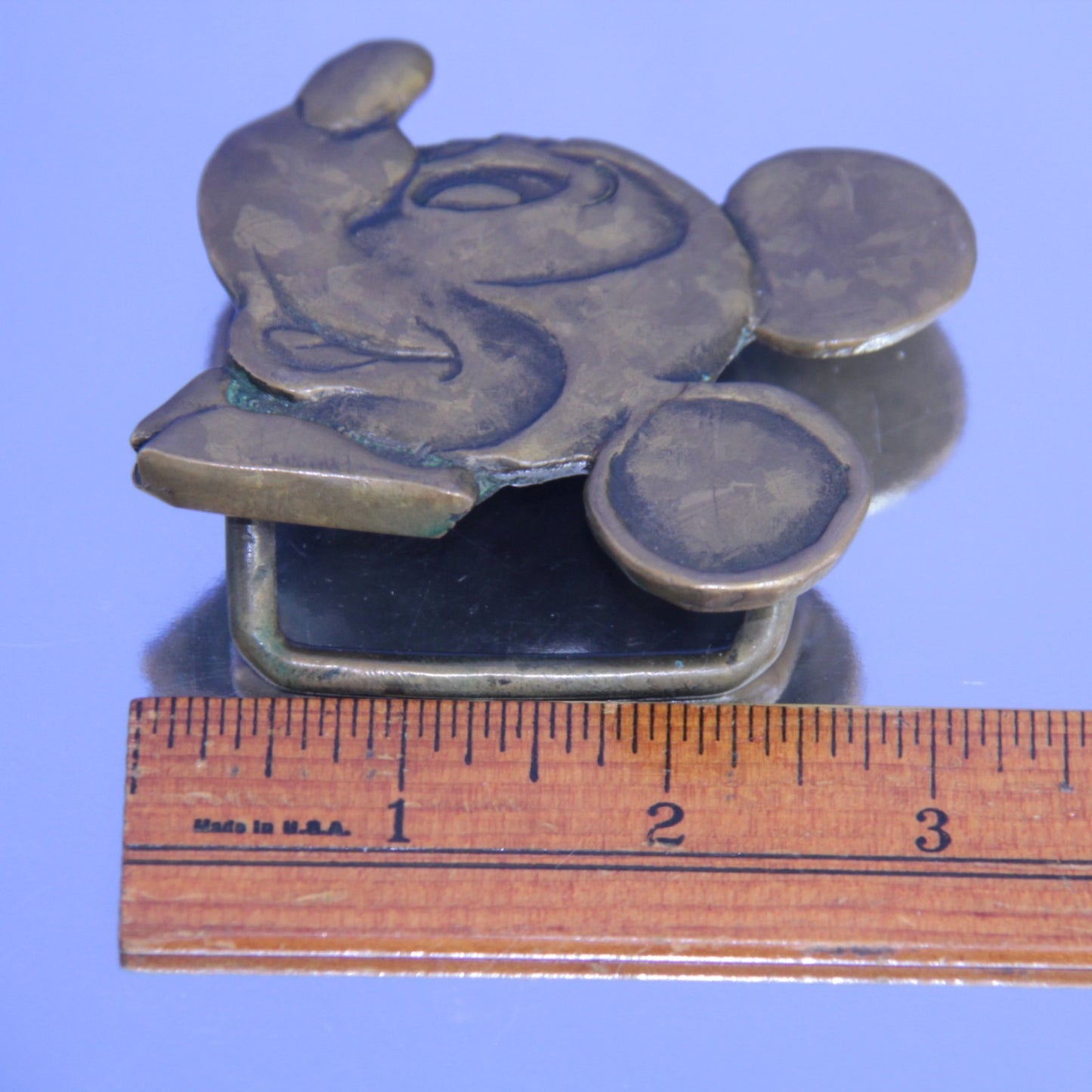 70's Mickey Mouse Bronze Belt Buckle - Disneyland Disney World Souvenir