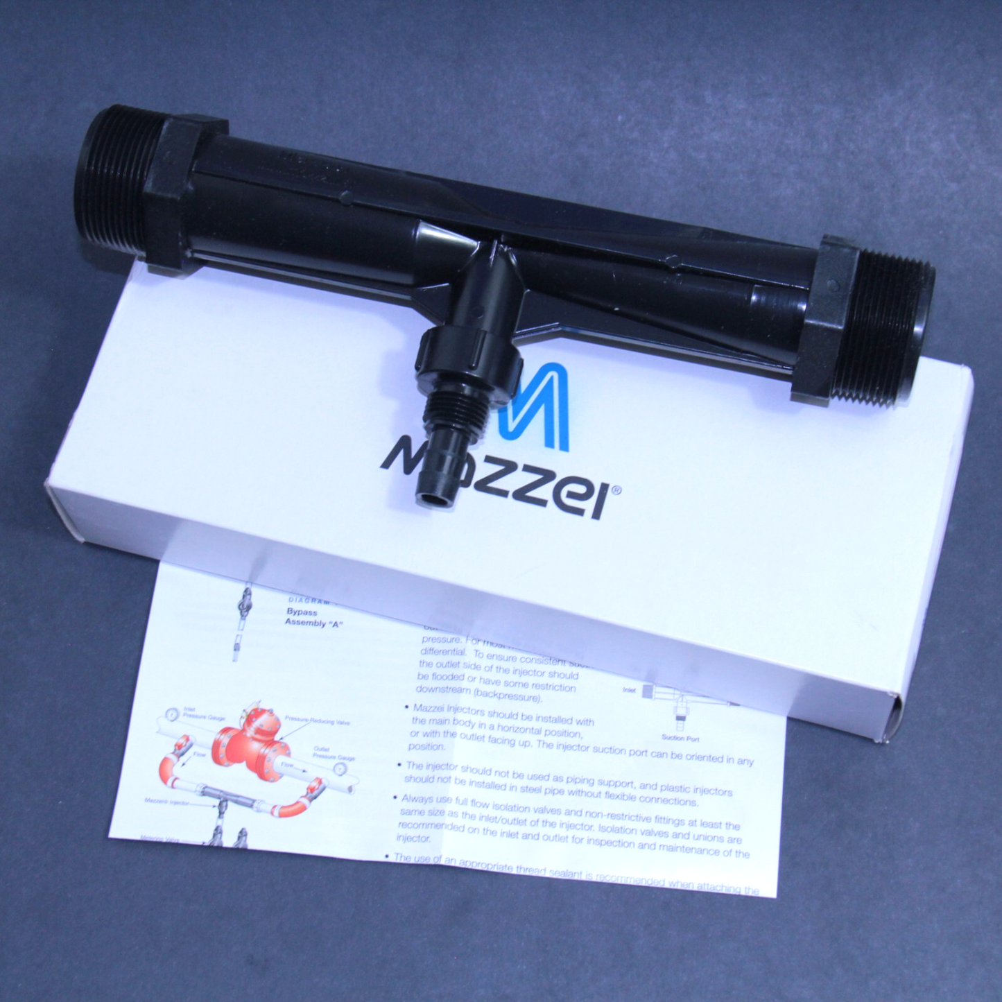 Mazzei PVDF Venturi Ozone Injector 1.5"Male NPT Inlet/Outlet Model 1584-A NEW