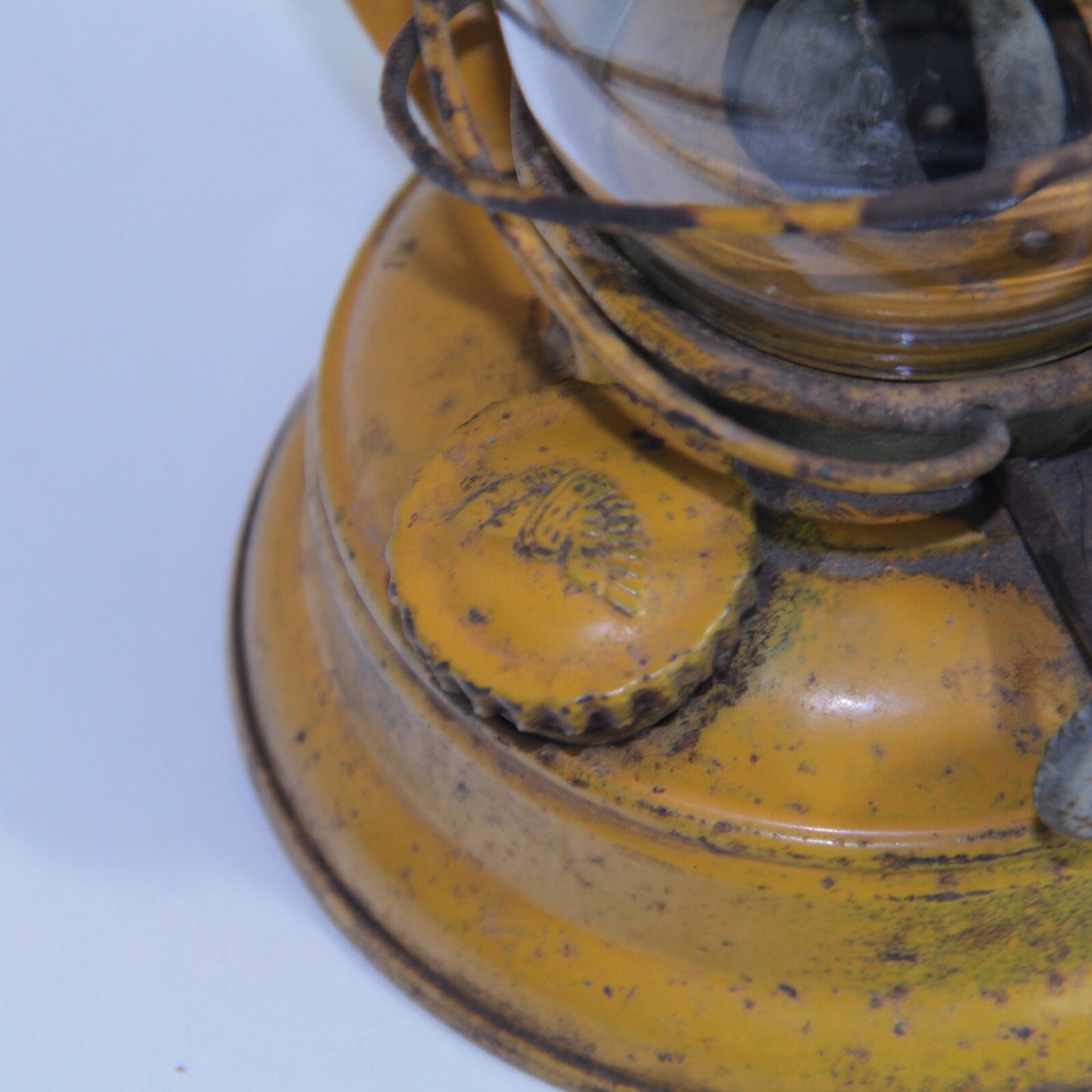 Vintage Winged Wheel #350 Lantern – Yellow w Glass Globe – Made in Japan – 7"