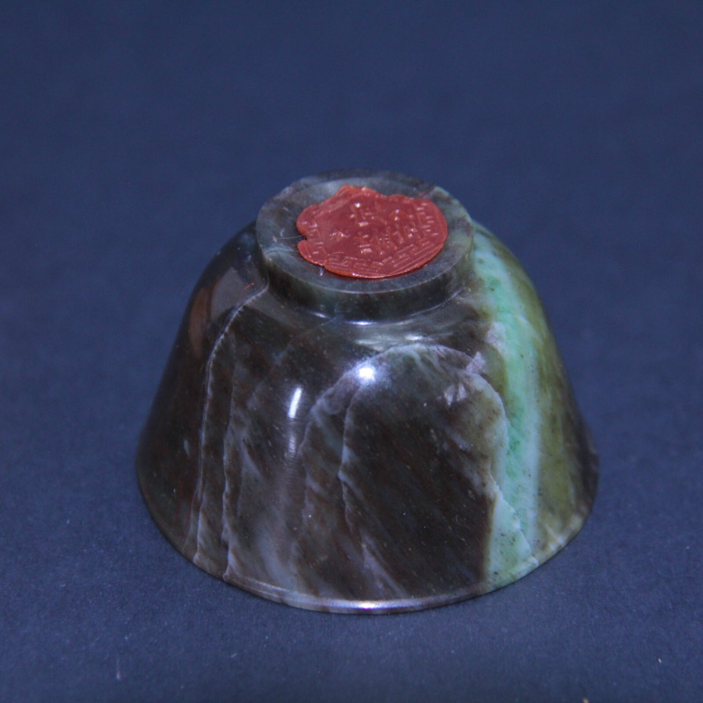 Carved Natural Jade Bowl & Stand | 49mm x 30mm | Beijing Export Wax Seal 🧧