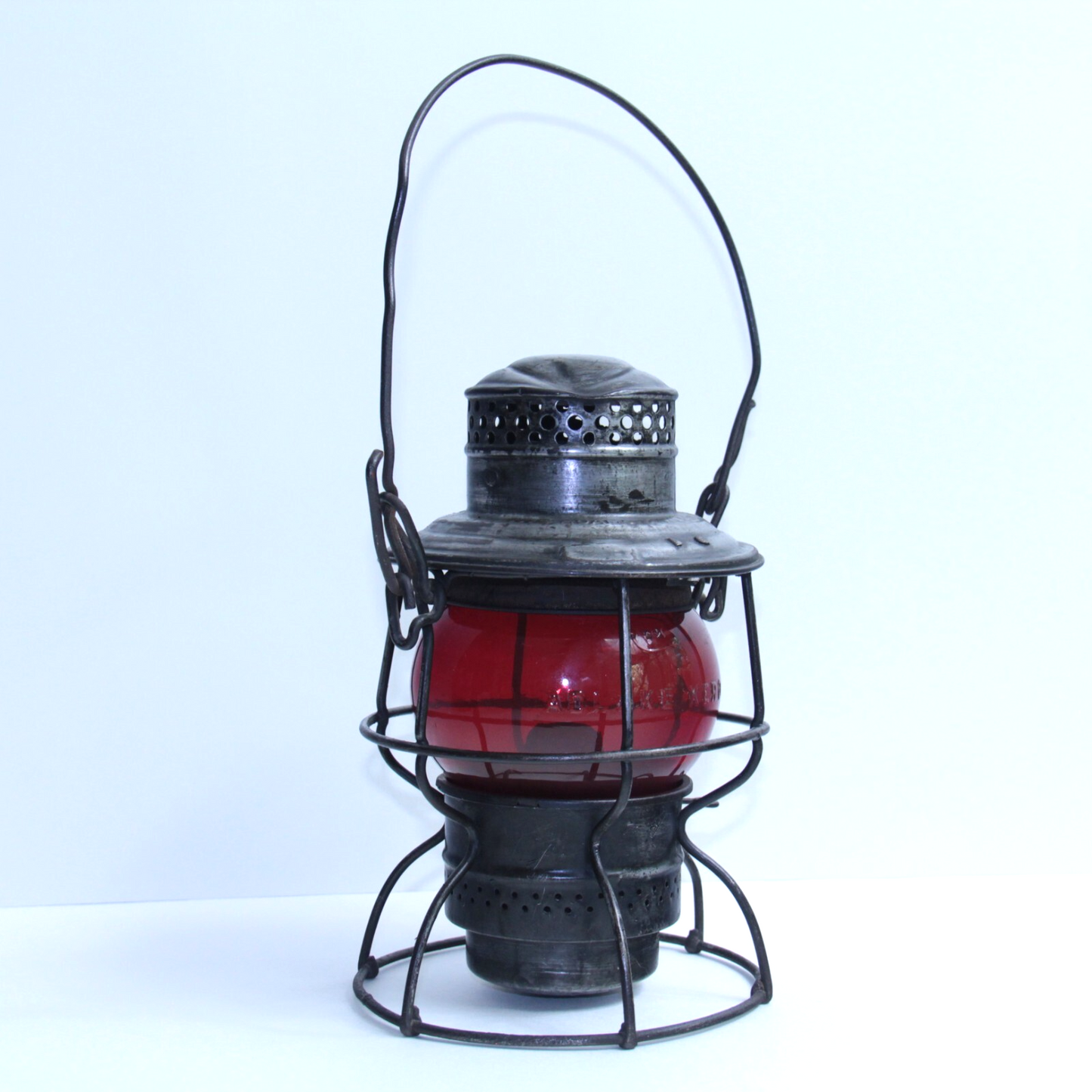 Adlake Illinois Central Railroad Lantern ICRR Corning Red Globe π₯