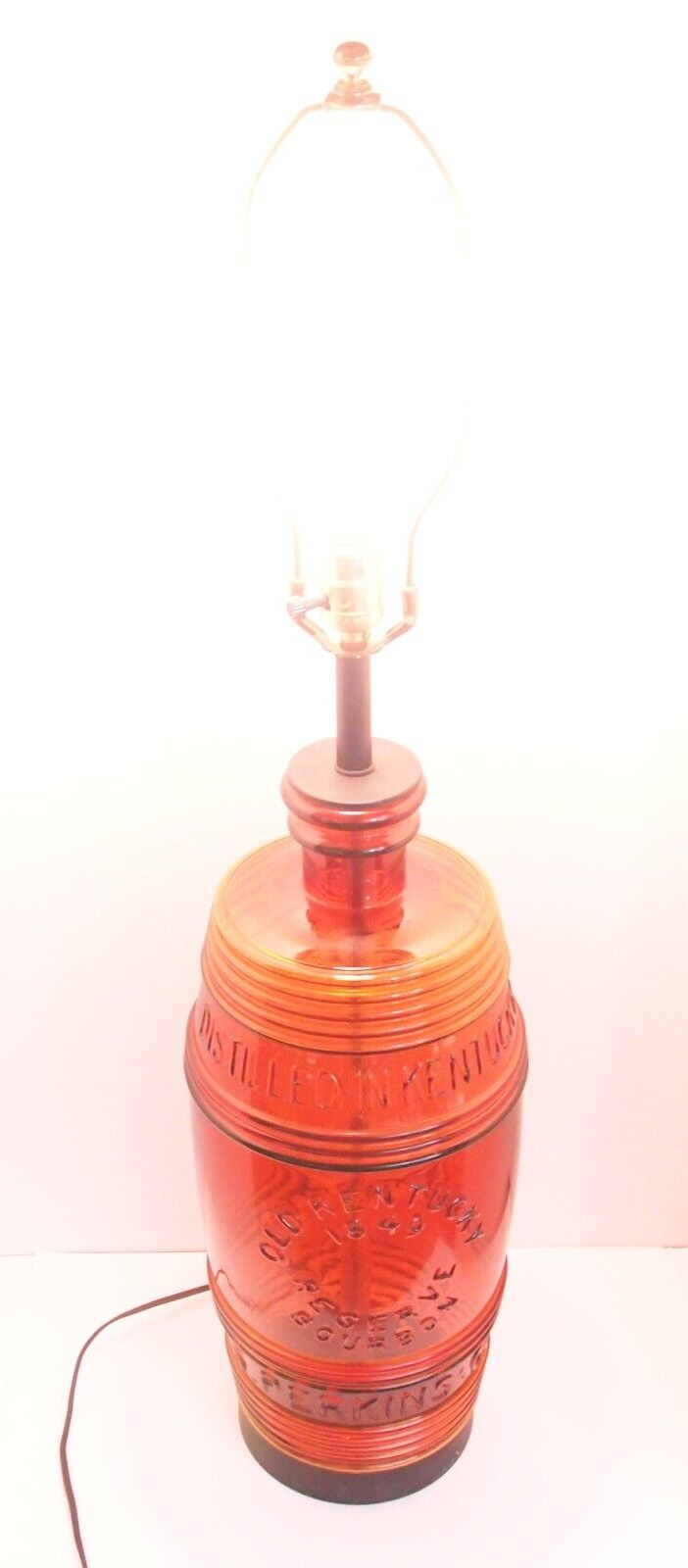 HUGE Old Kentucky 1849 Reserve Bourbon Bottle Lamp – 35" S. Perkins Brown Glass