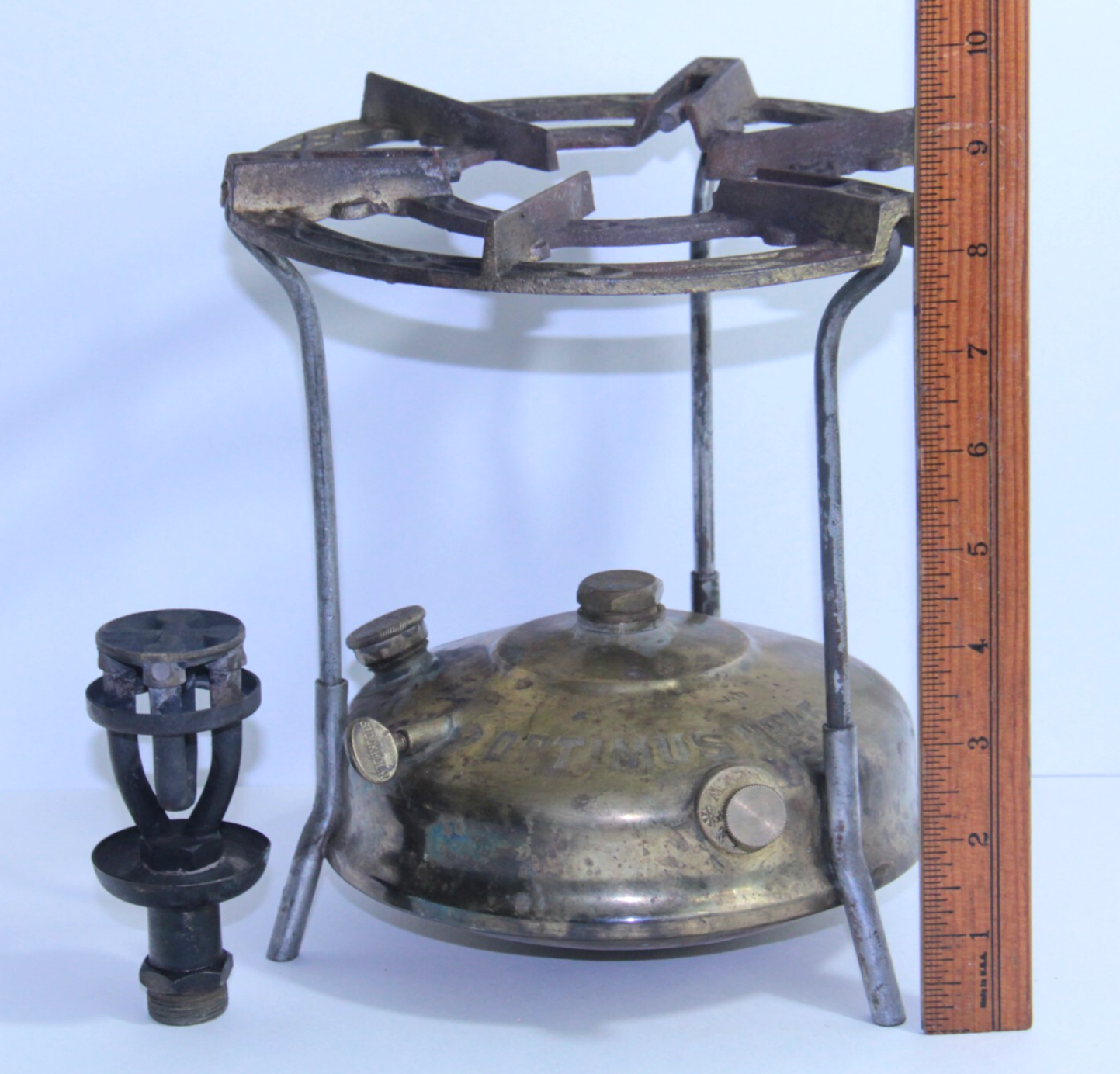 Vintage AB Optimus No.45 Brass Camp Cook Stove Stockholm Sweden Ornate Grate ๐ฅ