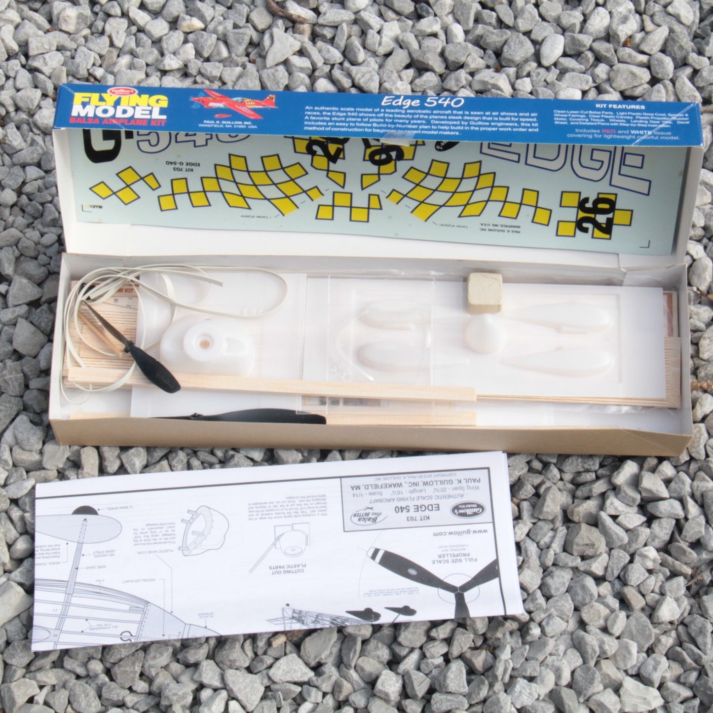 Guillow's Balsa Airplane Flying Model Kit – Edge 540 #703 – 20 3/16″ Wingspan