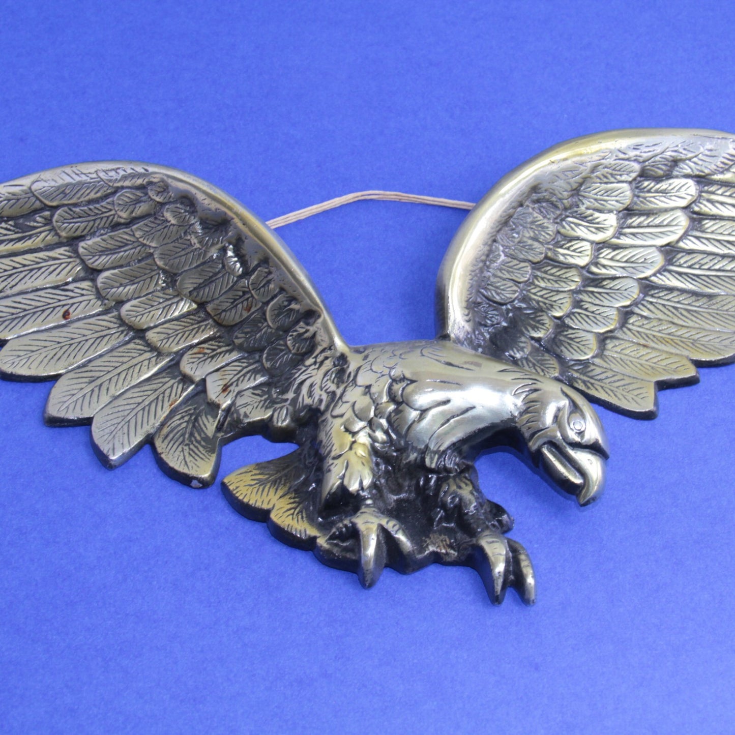 Vintage Cast Iron Metal Eagle Wall Plaque β 25" Brass-Coated β Made in Japan π¦