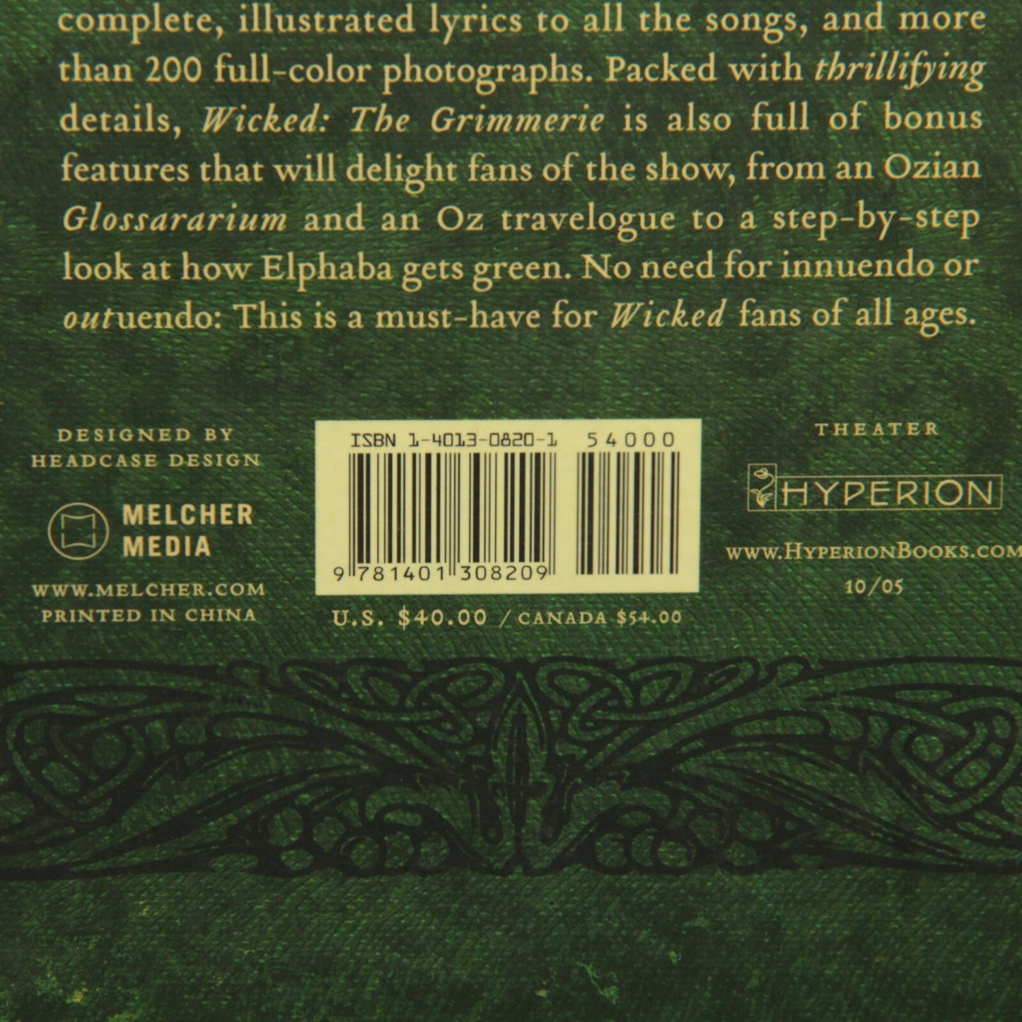 Wicked: The Grimmerie 1st Edition 2005 - Behind the Scenes Broadway Musical Book