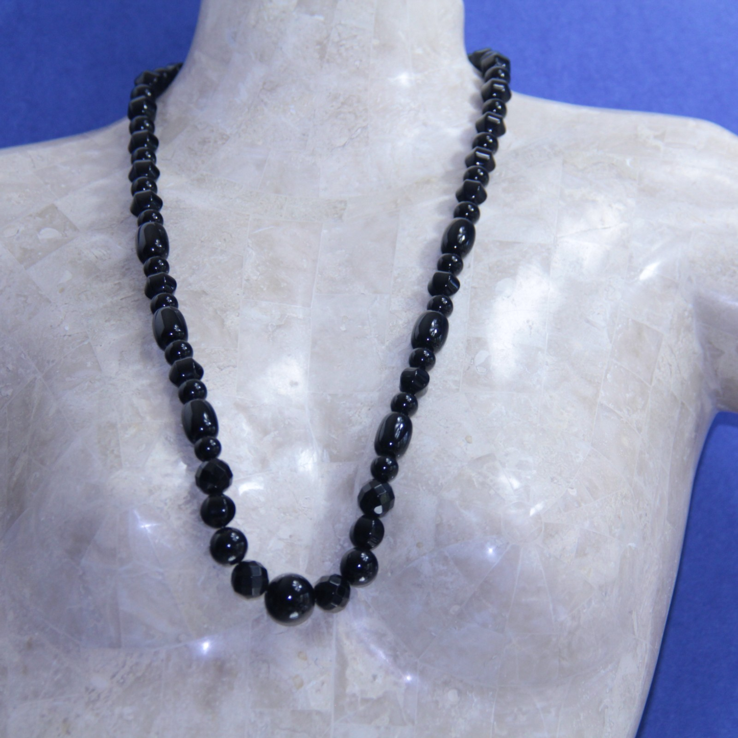 Jay King Sterling Silver Black Agate Bead Necklace 31" DTR Desert Rose Trading