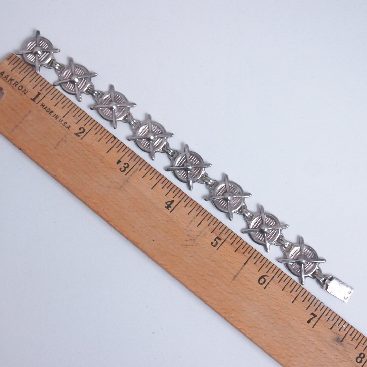 Vintage Sterling Silver Propeller Bracelet 6.75" Pilot-Themed | 33g | Spanish