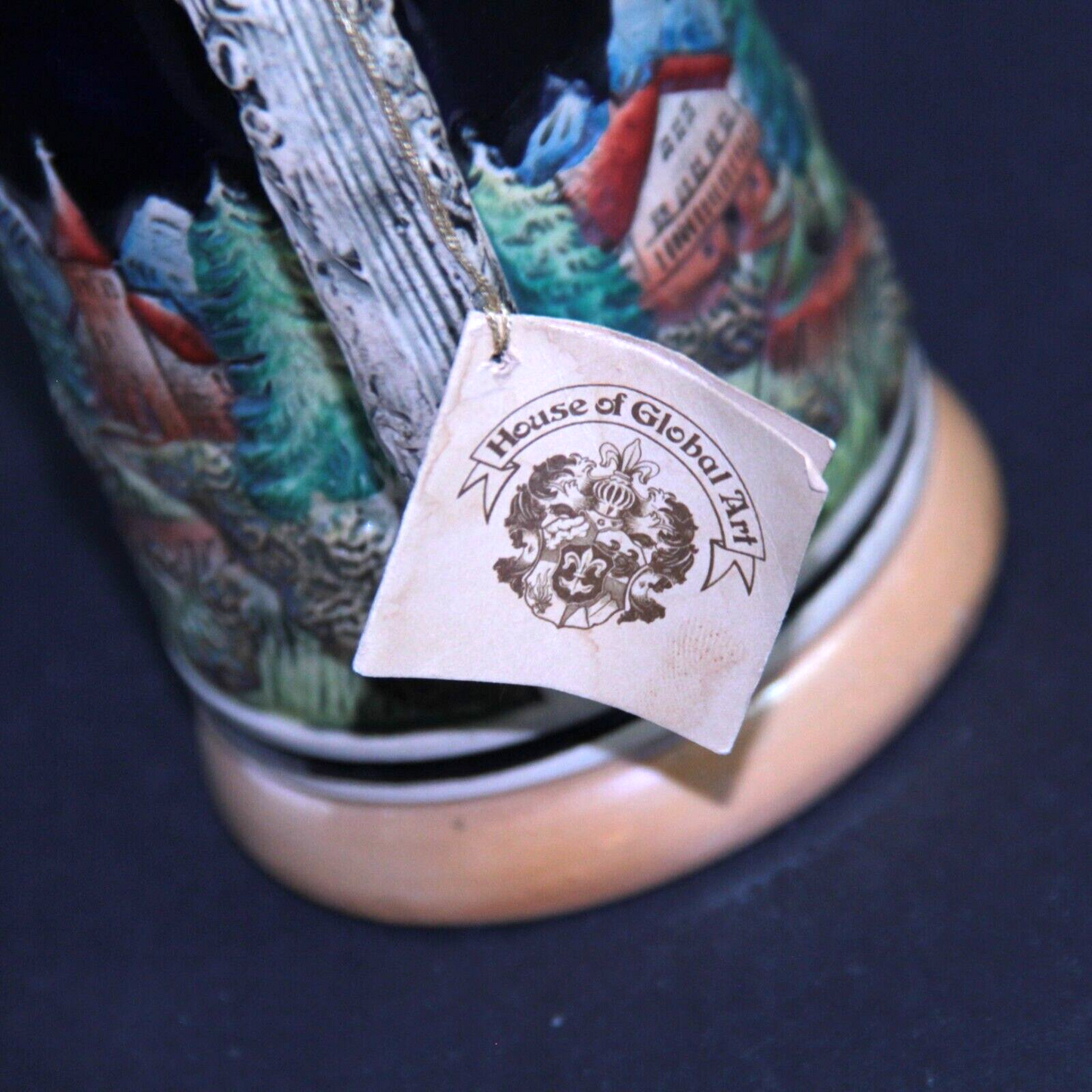 Werner Corzelius WC Beer Stein Owl Lid 10" West Germany Pewter DRM ZINN .5L ✨