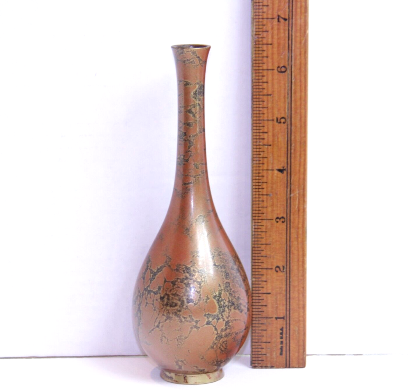 Stunning Antique Japanese Murashido Ikebana Copper & Bronze Vase – 6.5"