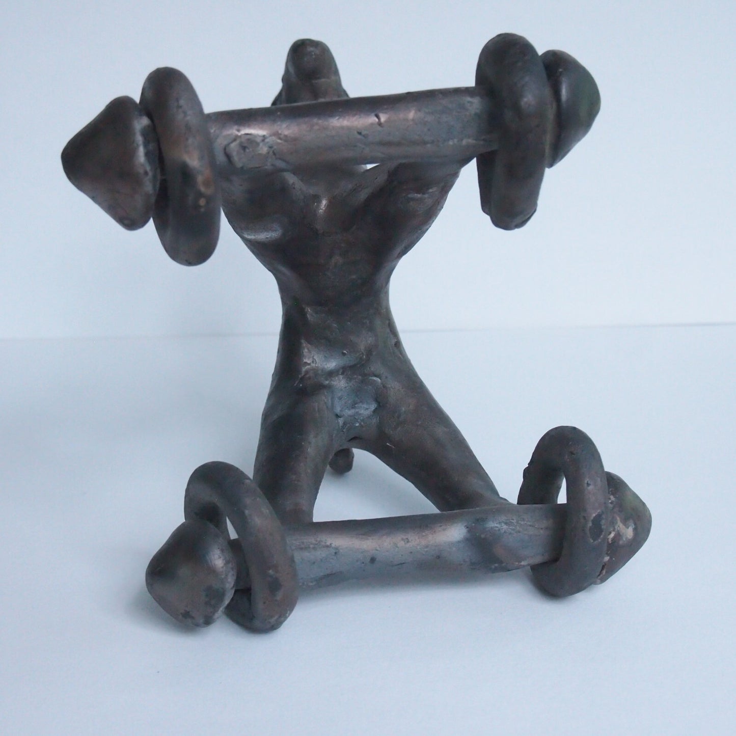 Vintage Black Terracotta Wheeled Horse Toy Open Fire Pottery Bangladesh 6”